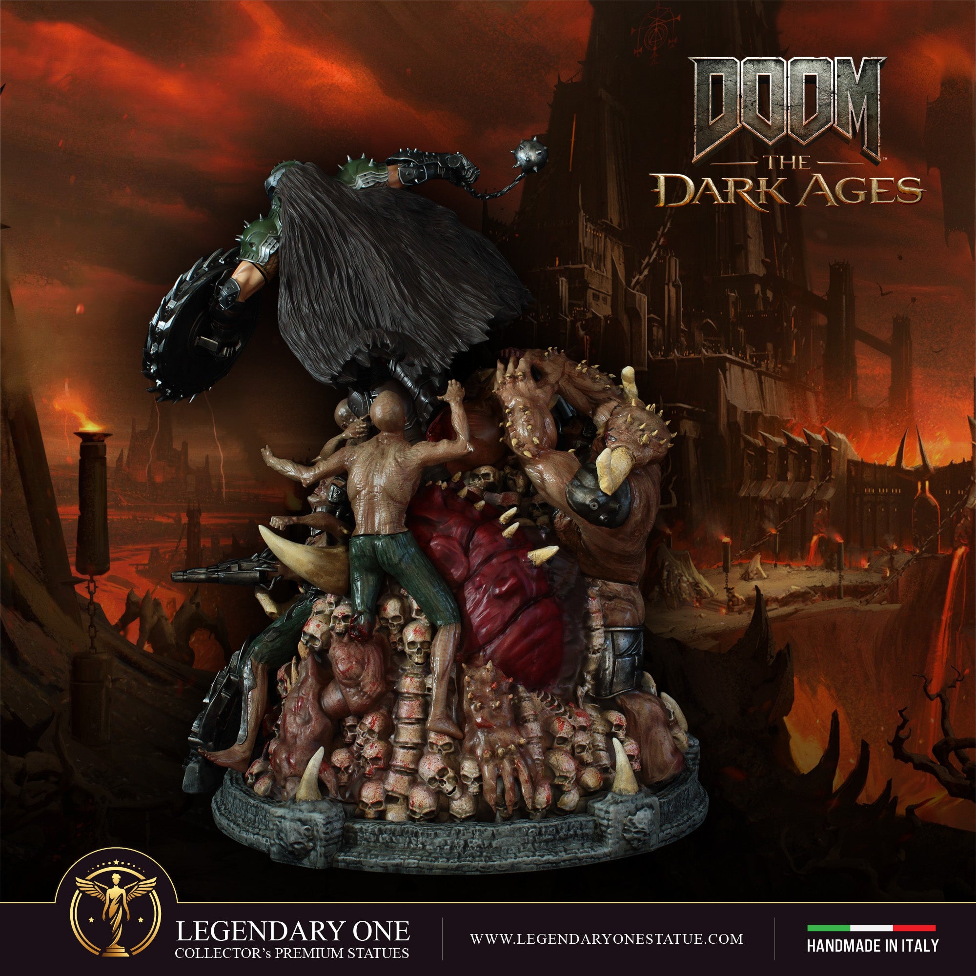 DOOM The Dark Ages Statua da Collezione Esclusiva - Limited Edition con Scudo Rotante - scala 1:4