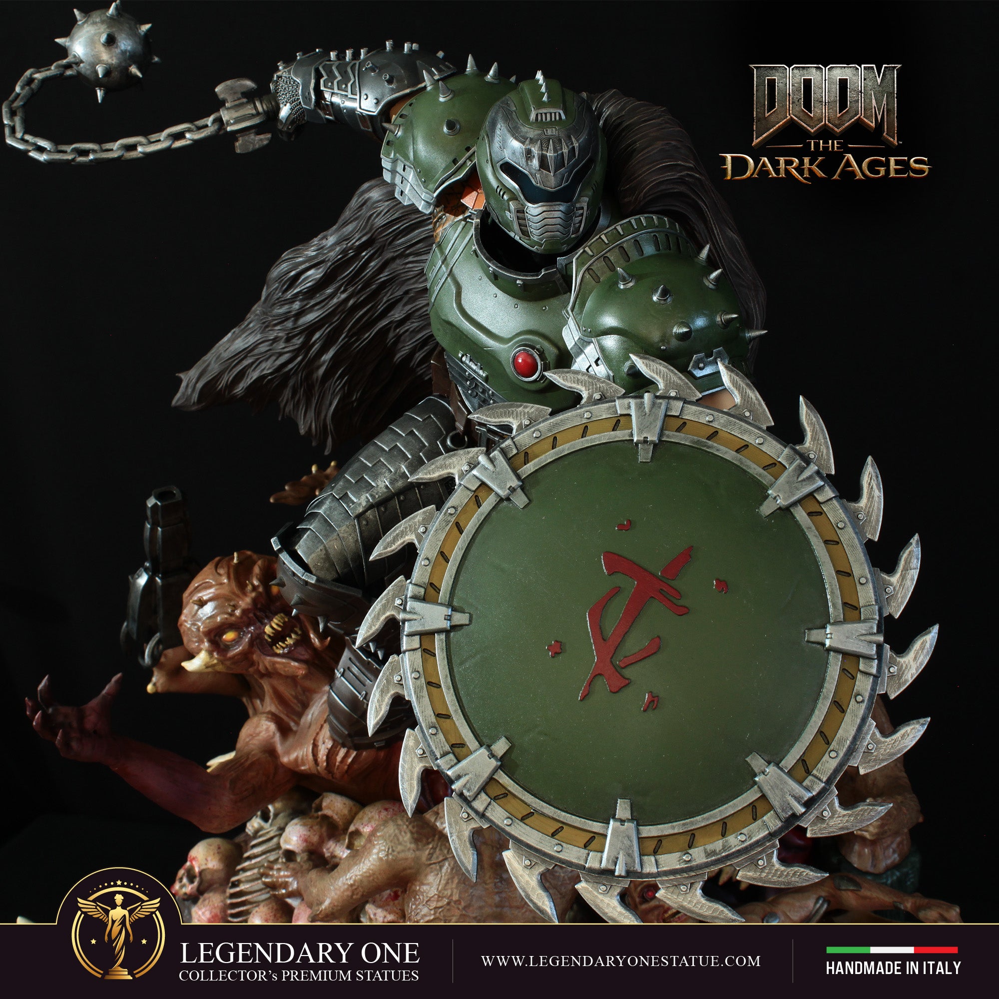 DOOM The Dark Ages Statua da Collezione Esclusiva - Limited Edition con Scudo Rotante - scala 1:4
