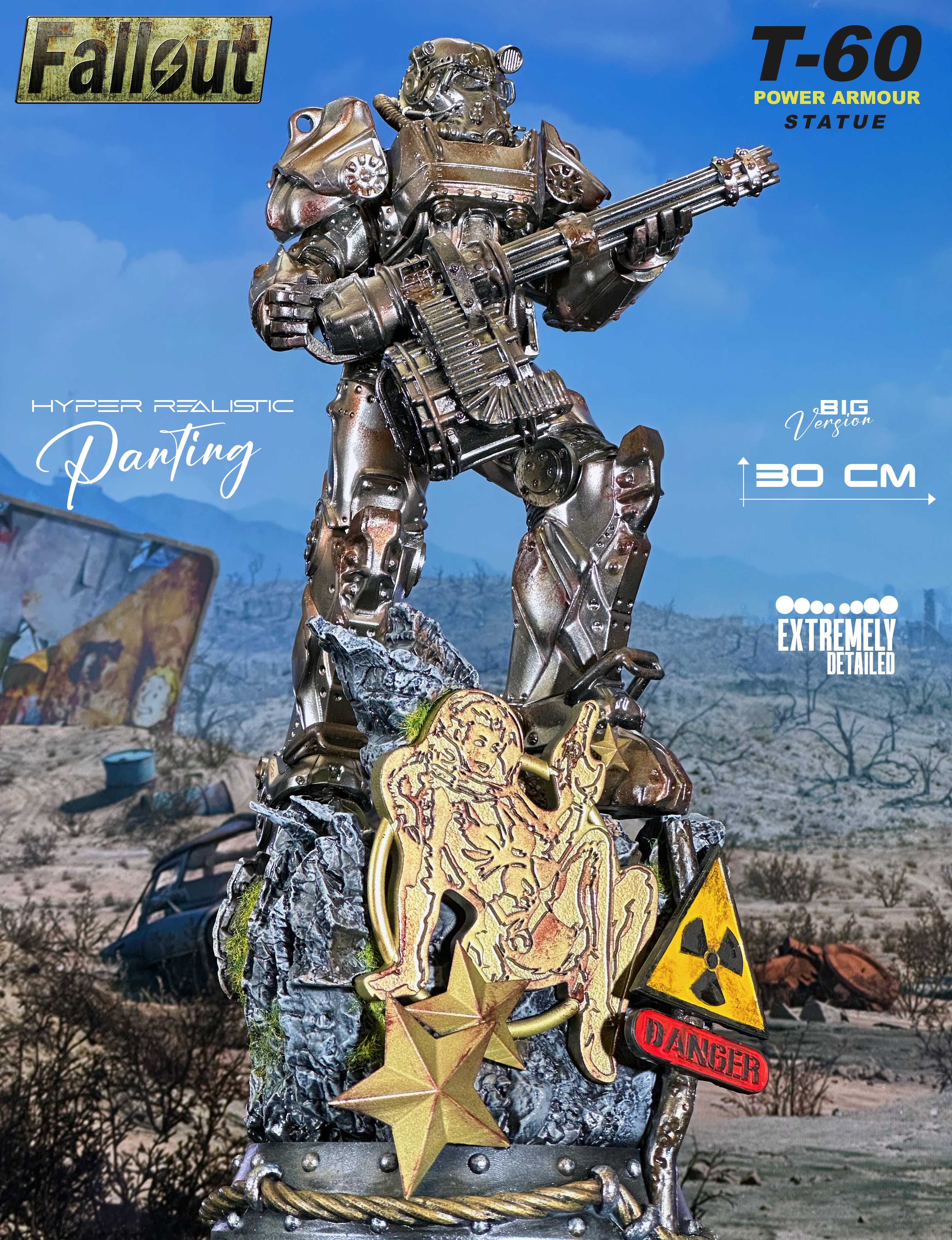 T-60 armatura atomica Statua da collezione - Fallout 4 Figure - Real Game Color - scala 1:6
