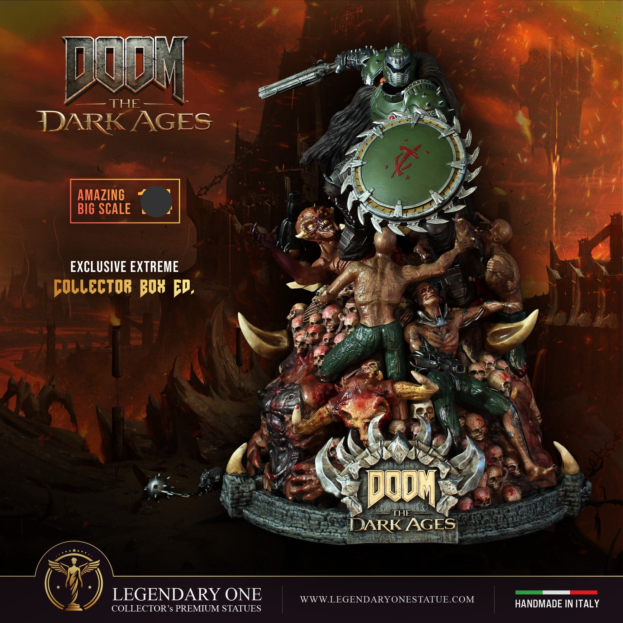 DOOM The Dark Ages Statua da Collezione Esclusiva - Limited Edition con Scudo Rotante - scala 1:6