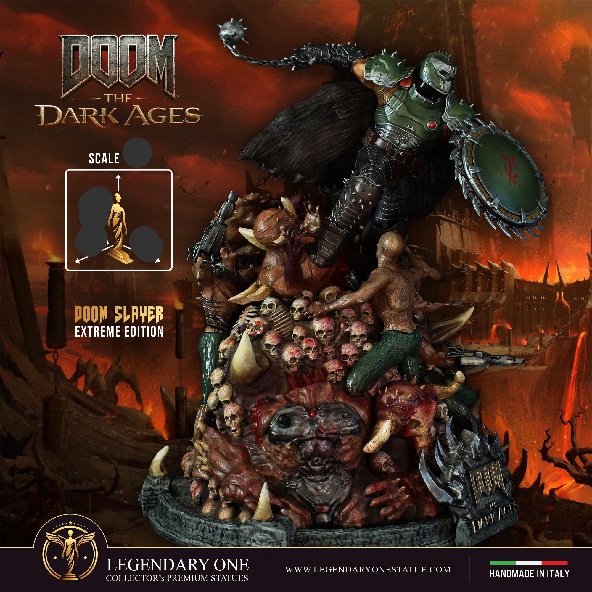 DOOM The Dark Ages Statua da Collezione Esclusiva - Limited Edition con Scudo Rotante - scala 1:6
