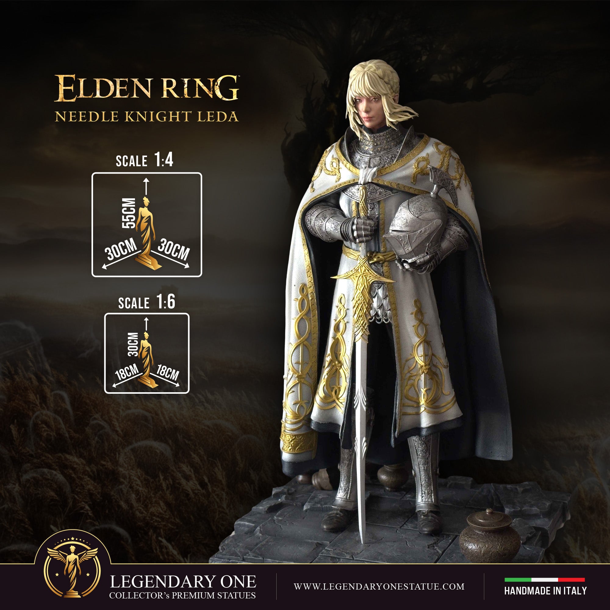 Needle Knight Leda Statua da Collezione - Elden Ring Figure Real Game Color - scala 1:6/1:4