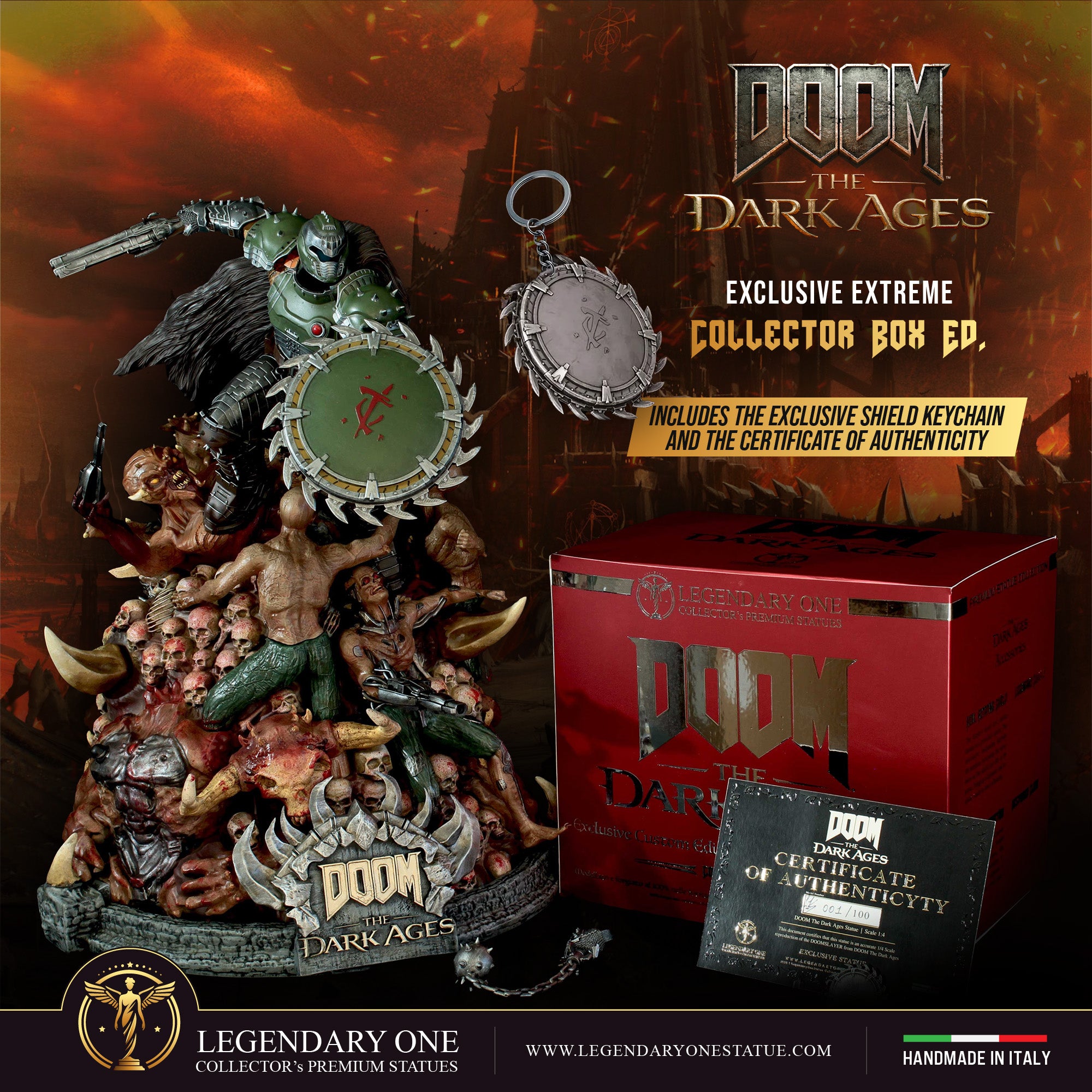 DOOM The Dark Ages Statua da Collezione Esclusiva - Limited Edition con Scudo Rotante - scala 1:4