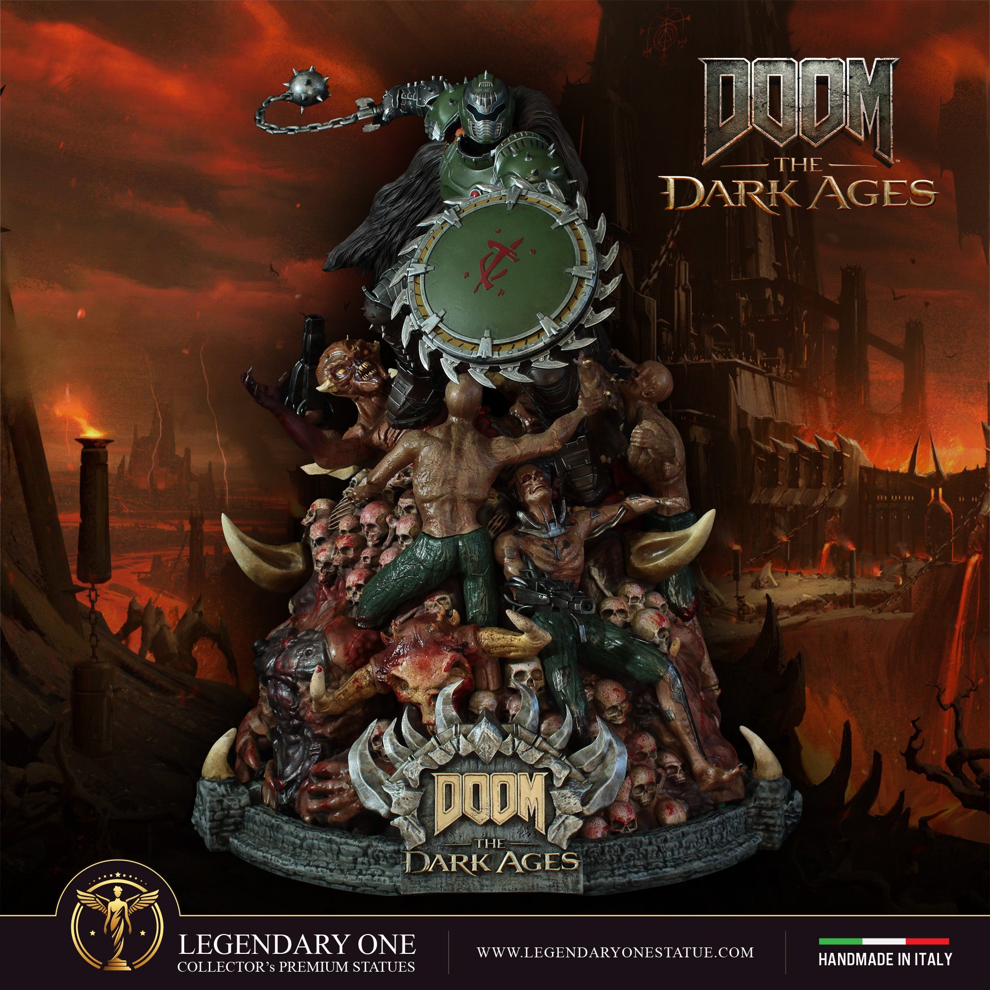 DOOM The Dark Ages Statua da Collezione Esclusiva - Limited Edition con Scudo Rotante - scala 1:4