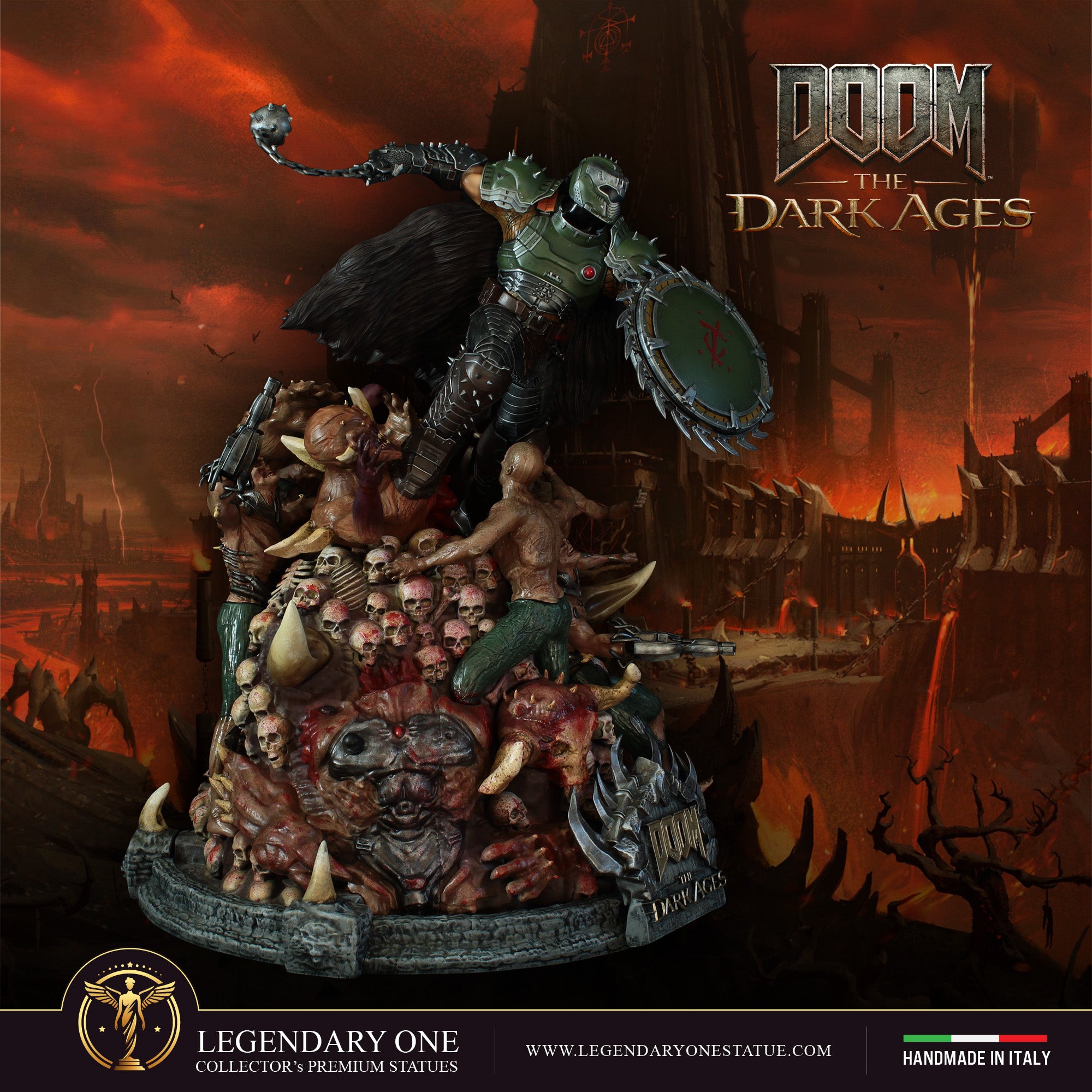 DOOM The Dark Ages Statua da Collezione Esclusiva - Limited Edition con Scudo Rotante - scala 1:4