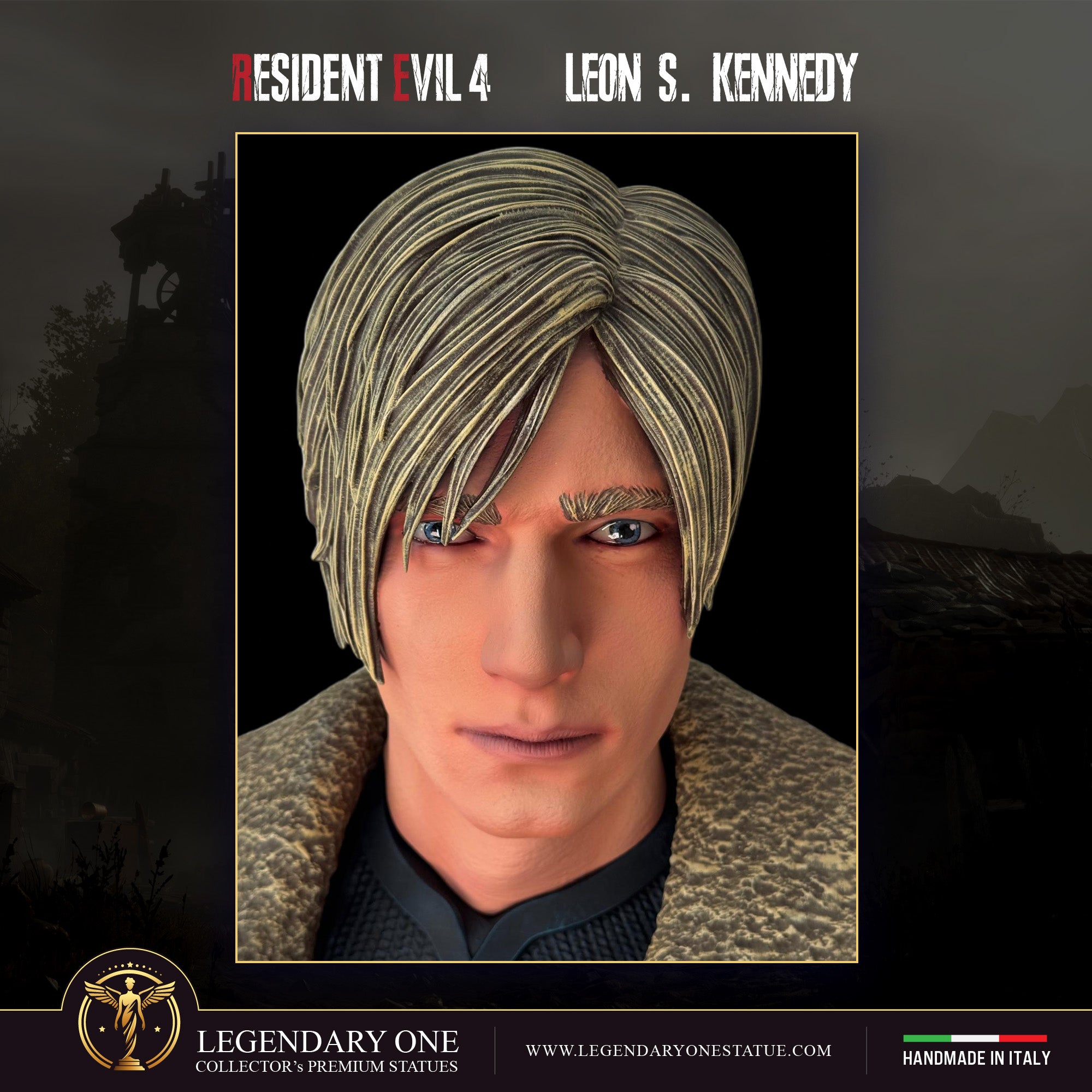 Leon Scott Kennedy Statua da collezione - Resident Evil 4 Figure esclusiva Real Game Color - scala 1:1