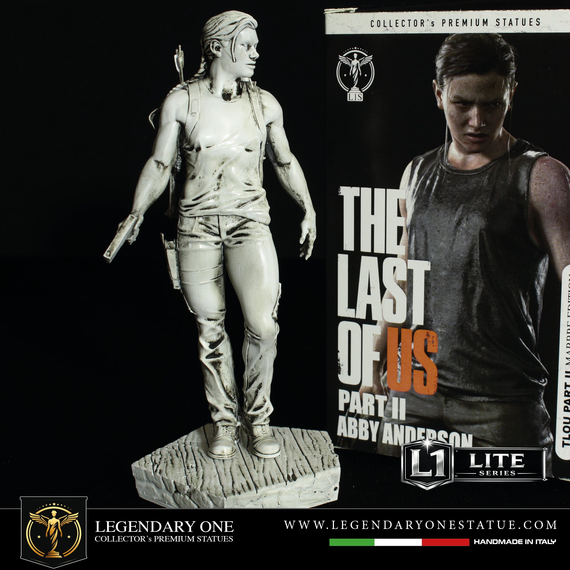The Last of Us Figure Set MARBLE EDITION – Ellie TLOU PART 1, Ellie TLOU PART 2, Abby Statue da collezione