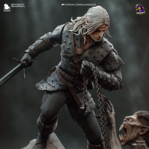 Geralt The Witcher Book series statua da collezione IceBreaker Series
