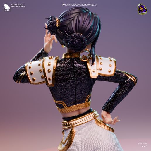 Golden Rapper Demon Hunters statua da collezione IceBreaker Series