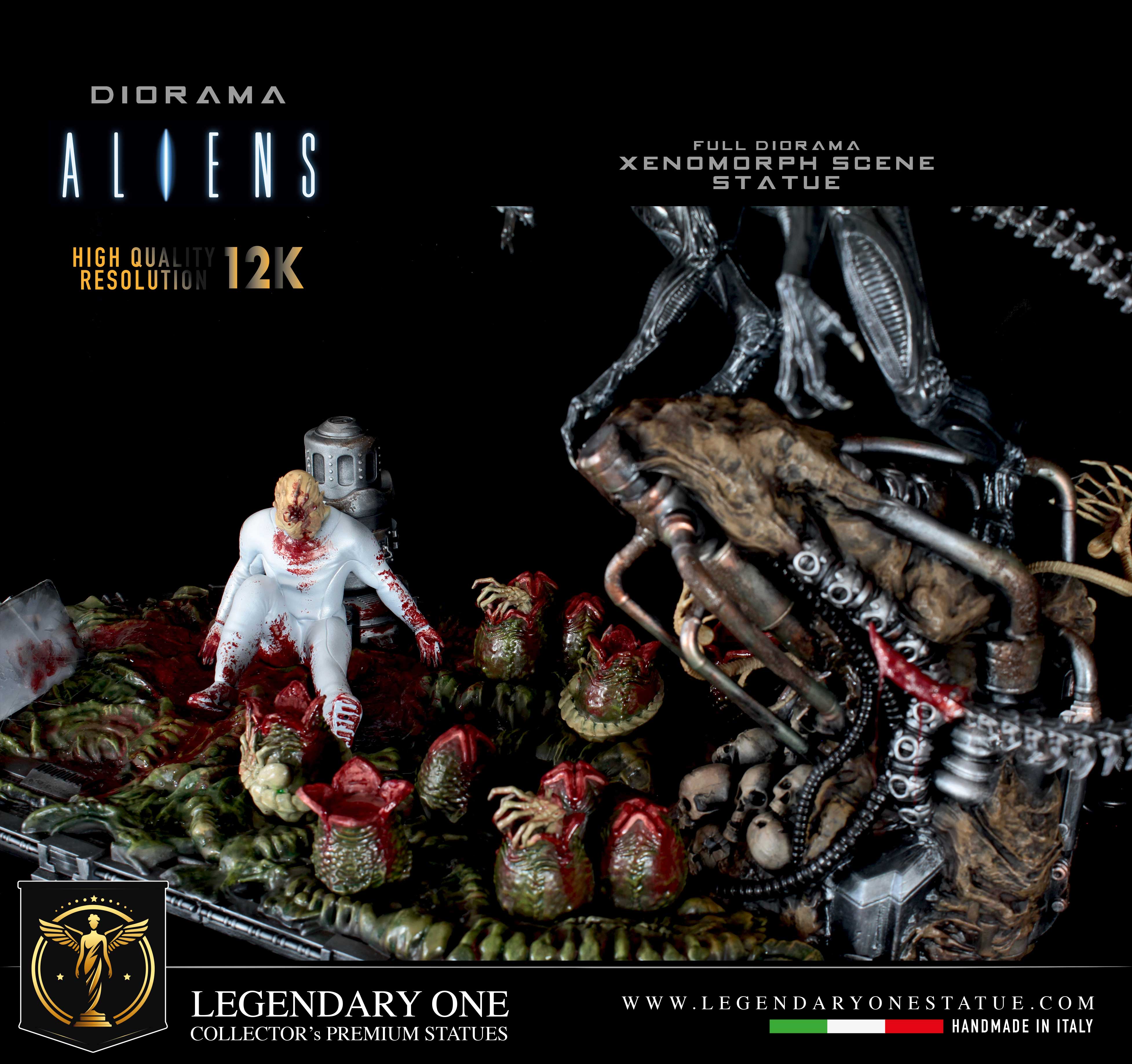 Alien Diorama con multi LED - Xenomorph Figure - Statua da collezione esclusiva Real Cinematic Color - Limited Edition