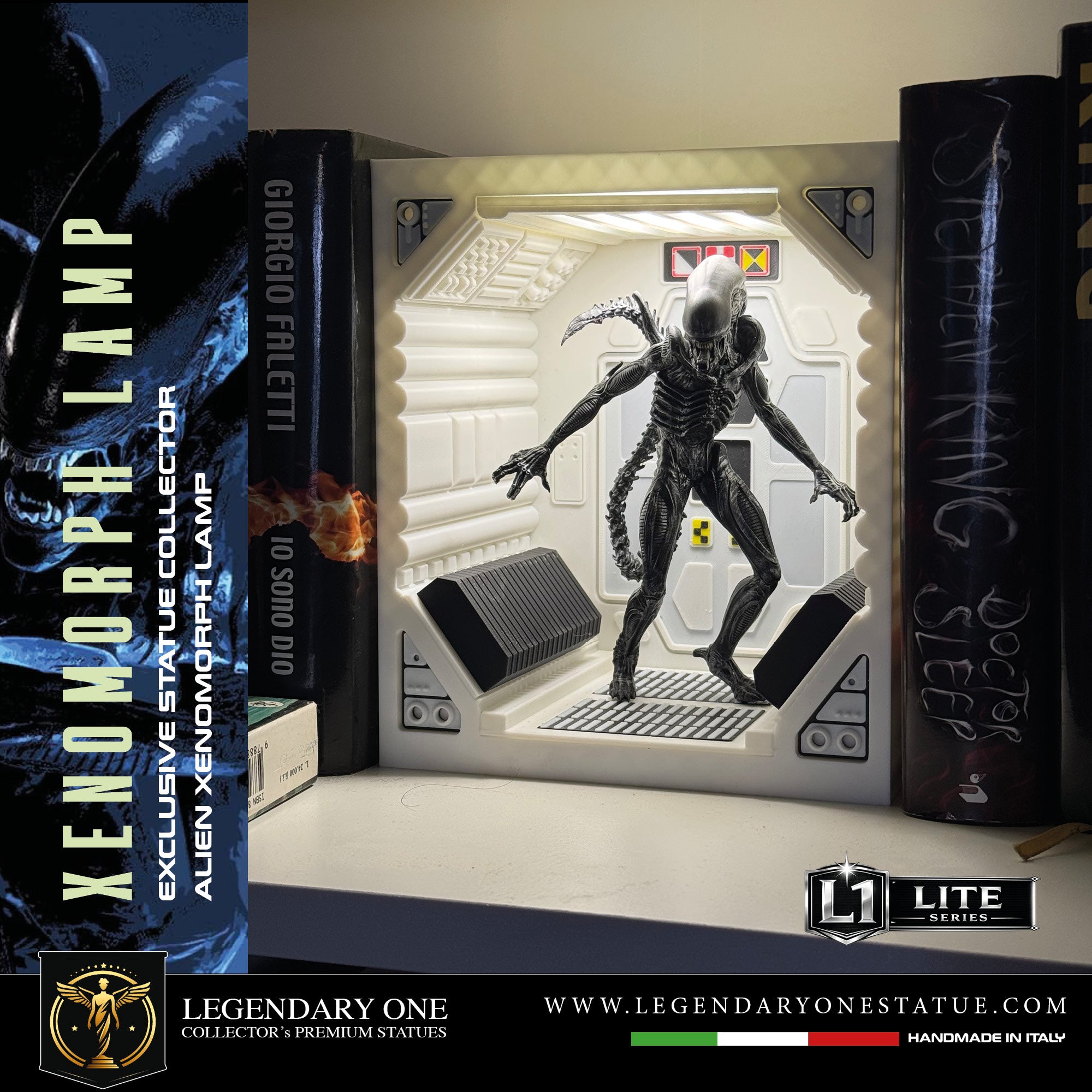 Alien Xenomorph LAMP Statua da collezione - Xenomorph Book-Nook Lamp - Special Gift