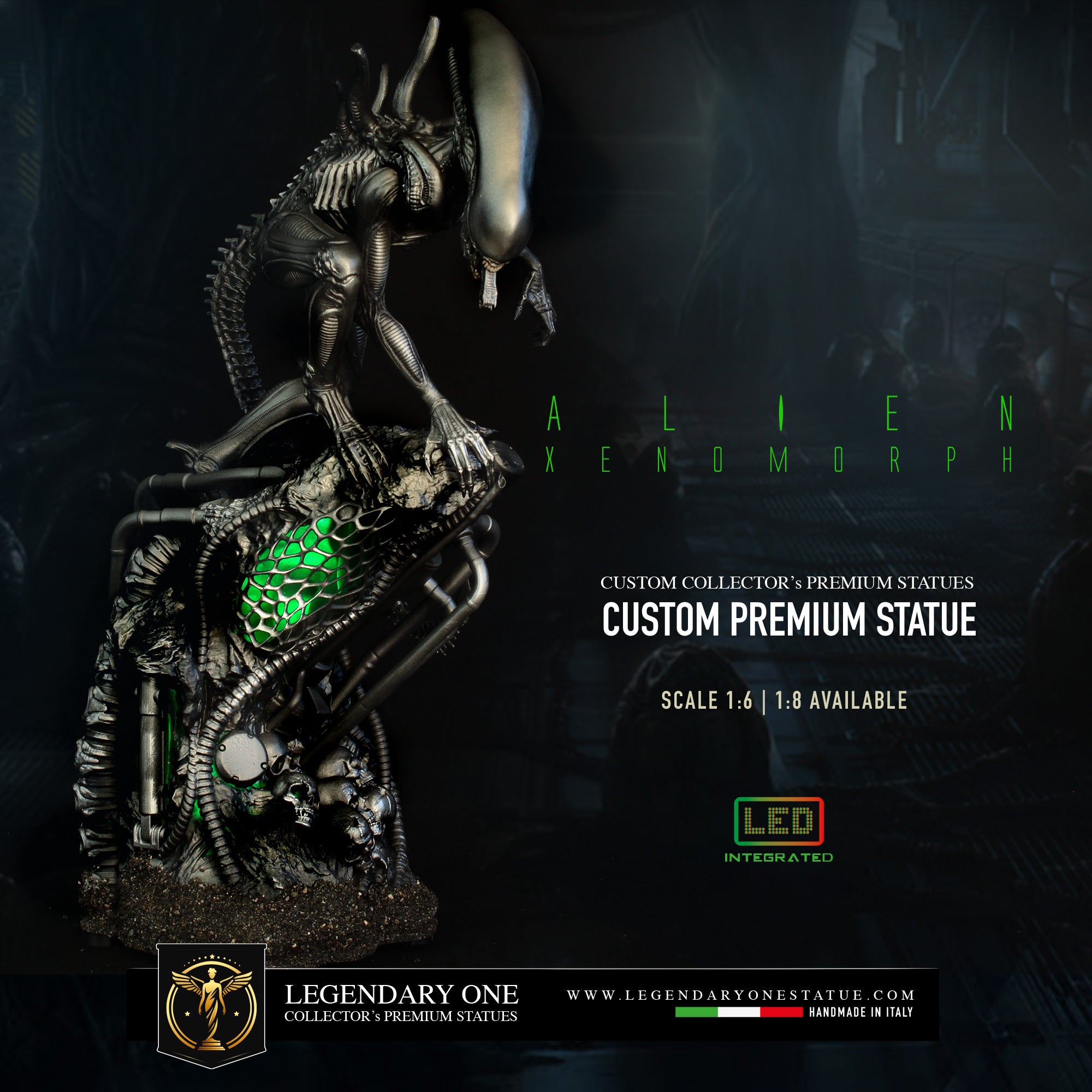 Alien Statua da collezione con LED - Alien Xenomorph Figure - scala 1:6