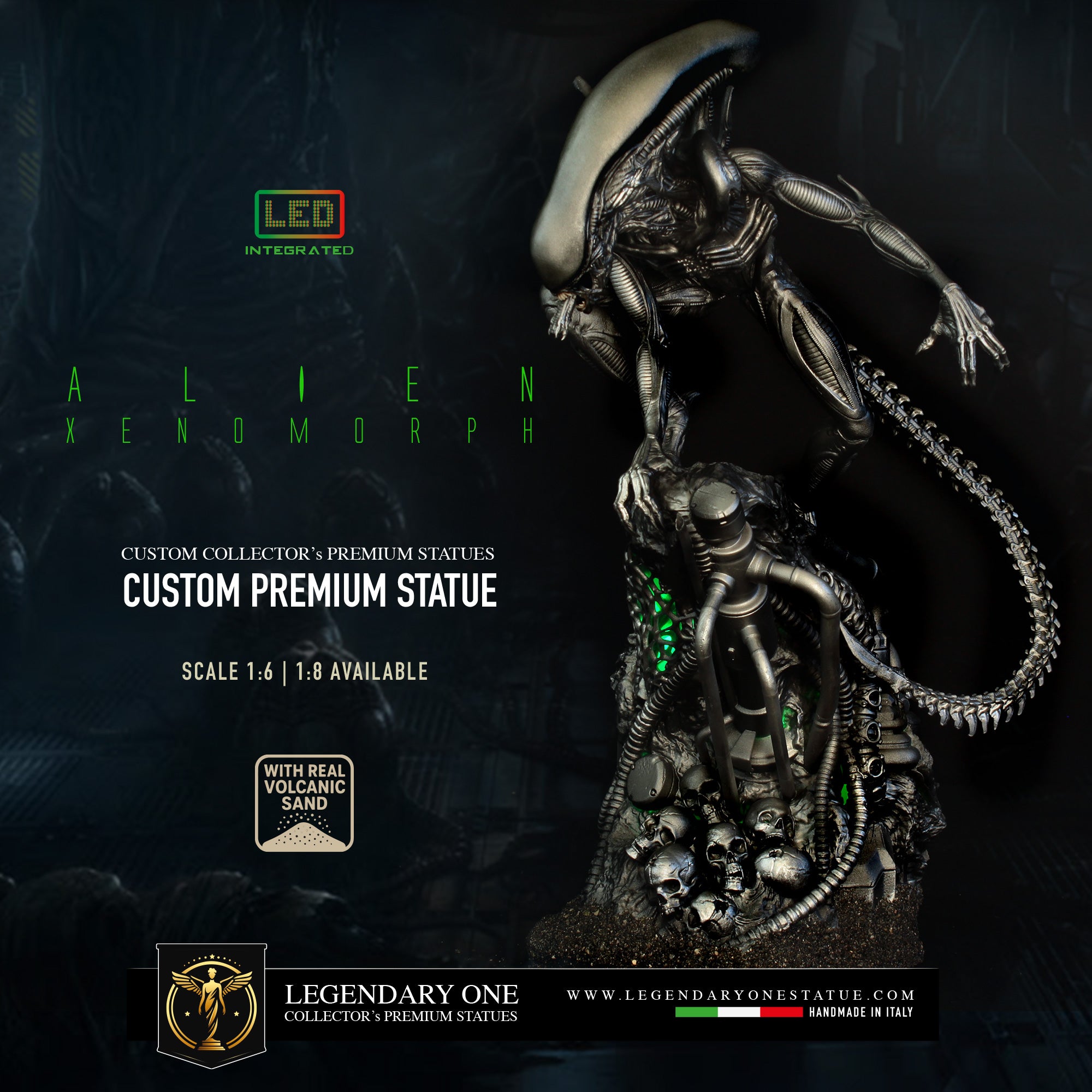 Alien Statua da collezione con LED - Alien Xenomorph Figure - scala 1:6