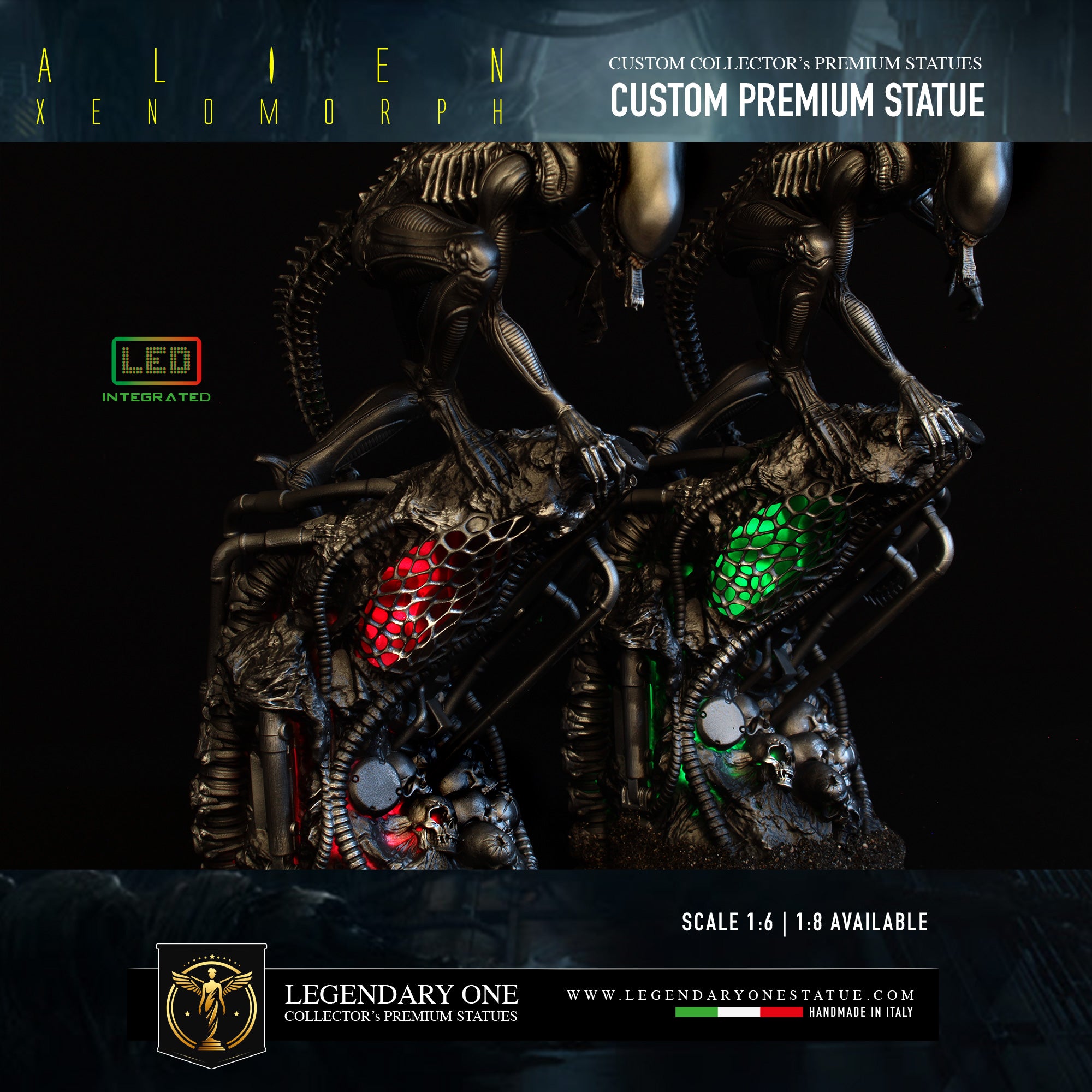 Alien Statua da collezione con LED - Alien Xenomorph Figure - scala 1:6