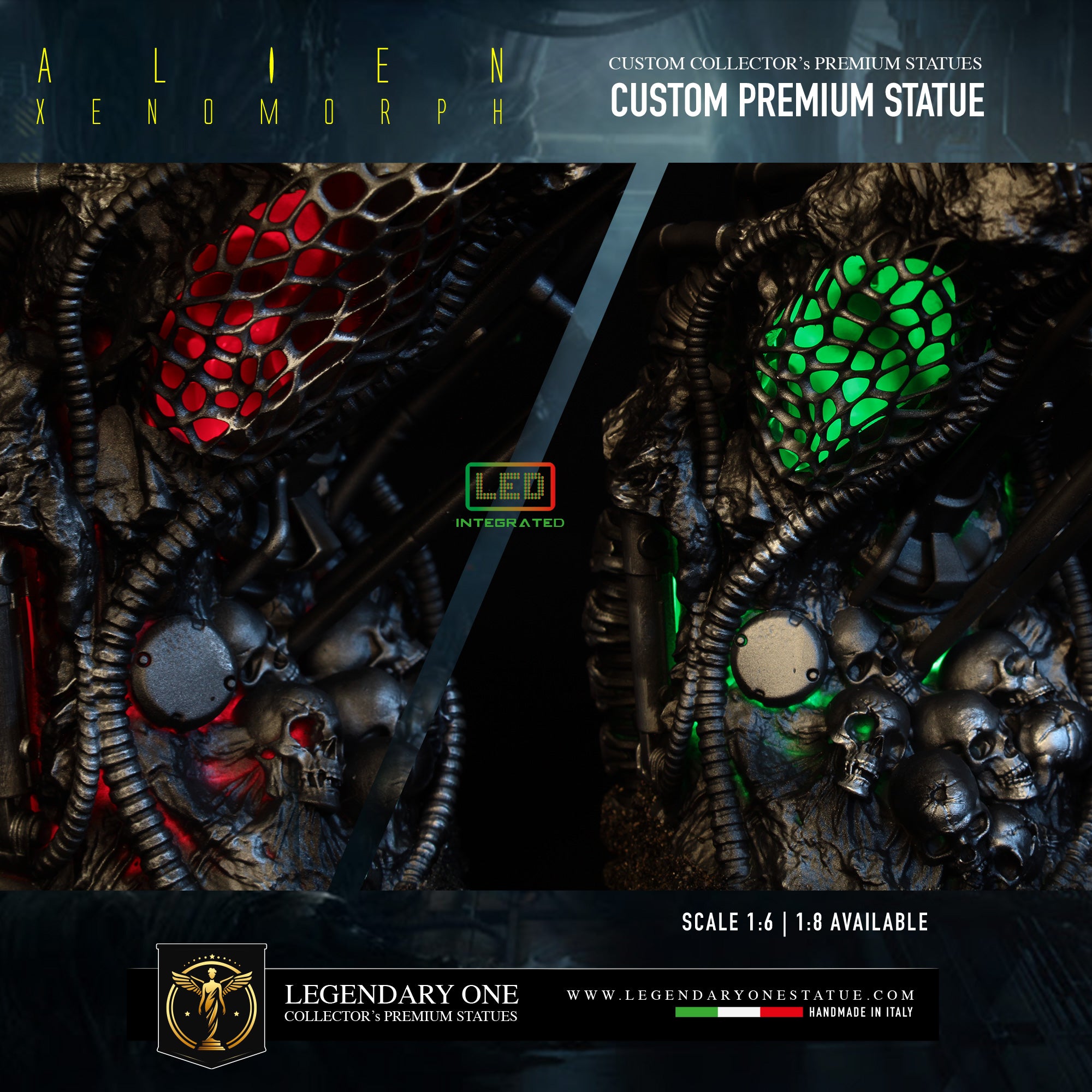 Alien Statua da collezione con LED - Alien Xenomorph Figure - scala 1:6