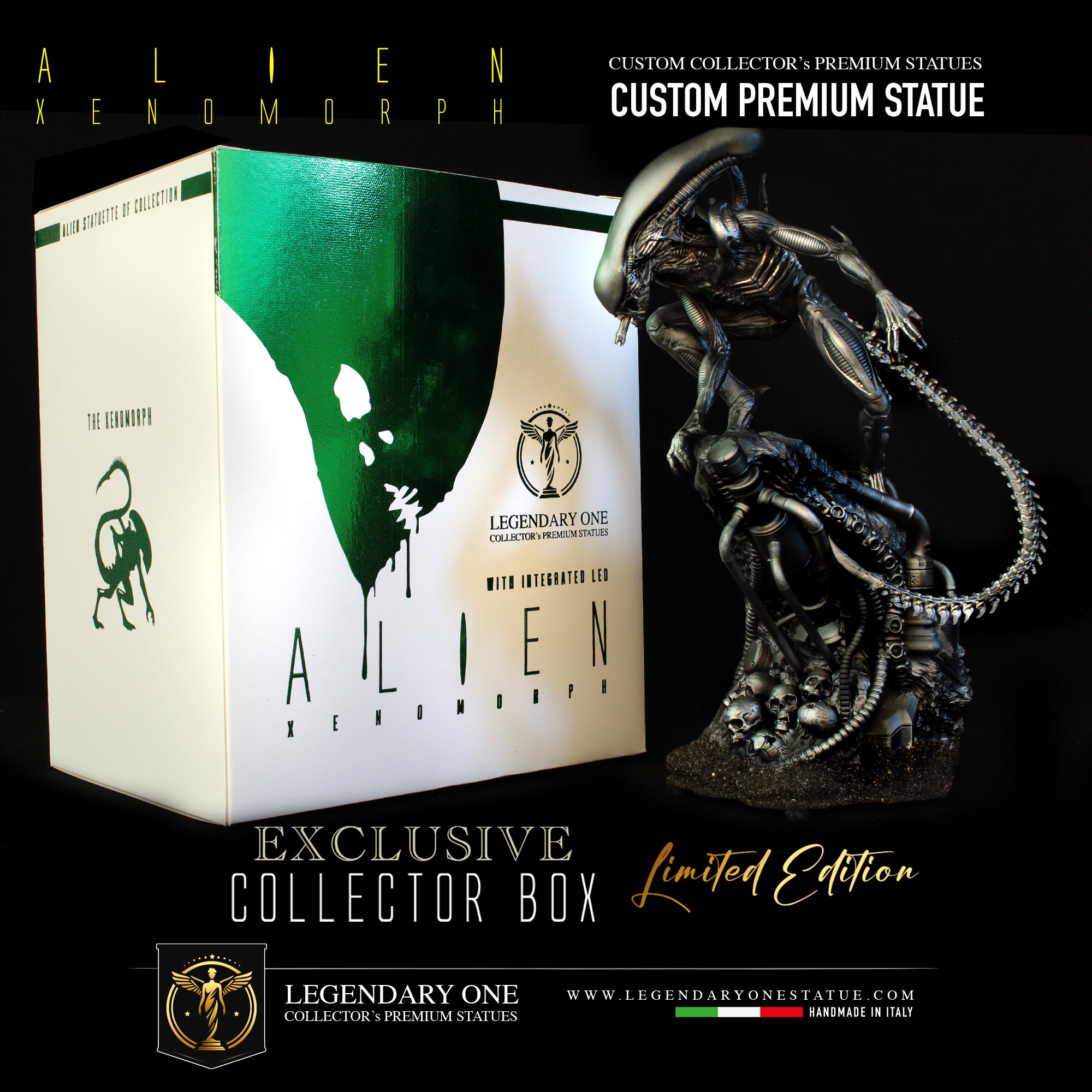Alien Statua da collezione con LED - Alien Xenomorph Figure - scala 1:6
