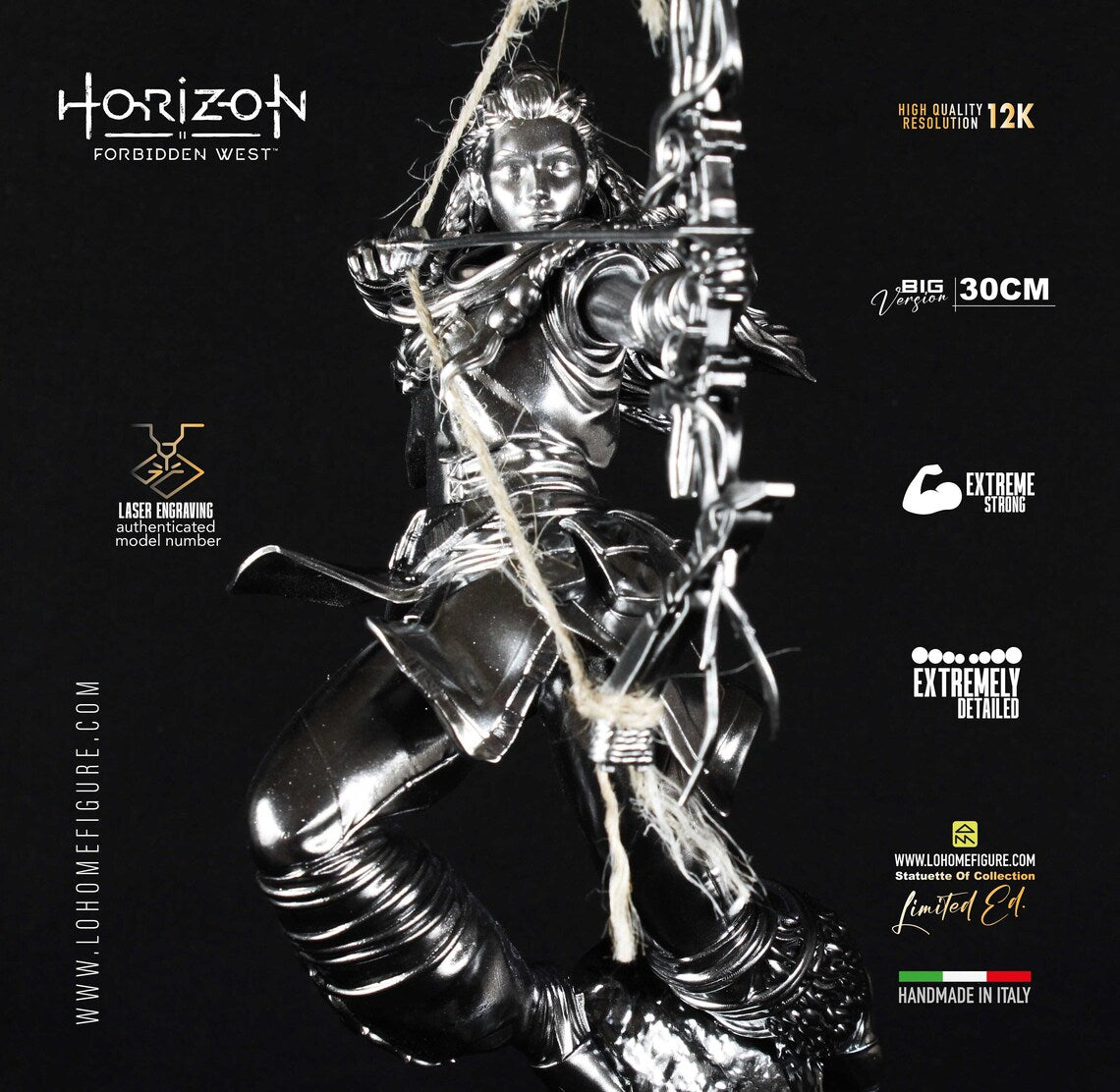 Aloy Figure exclusiva - Horizon Forbidden West Statua da collezione - Liquid Chrome Color - scala 1:6