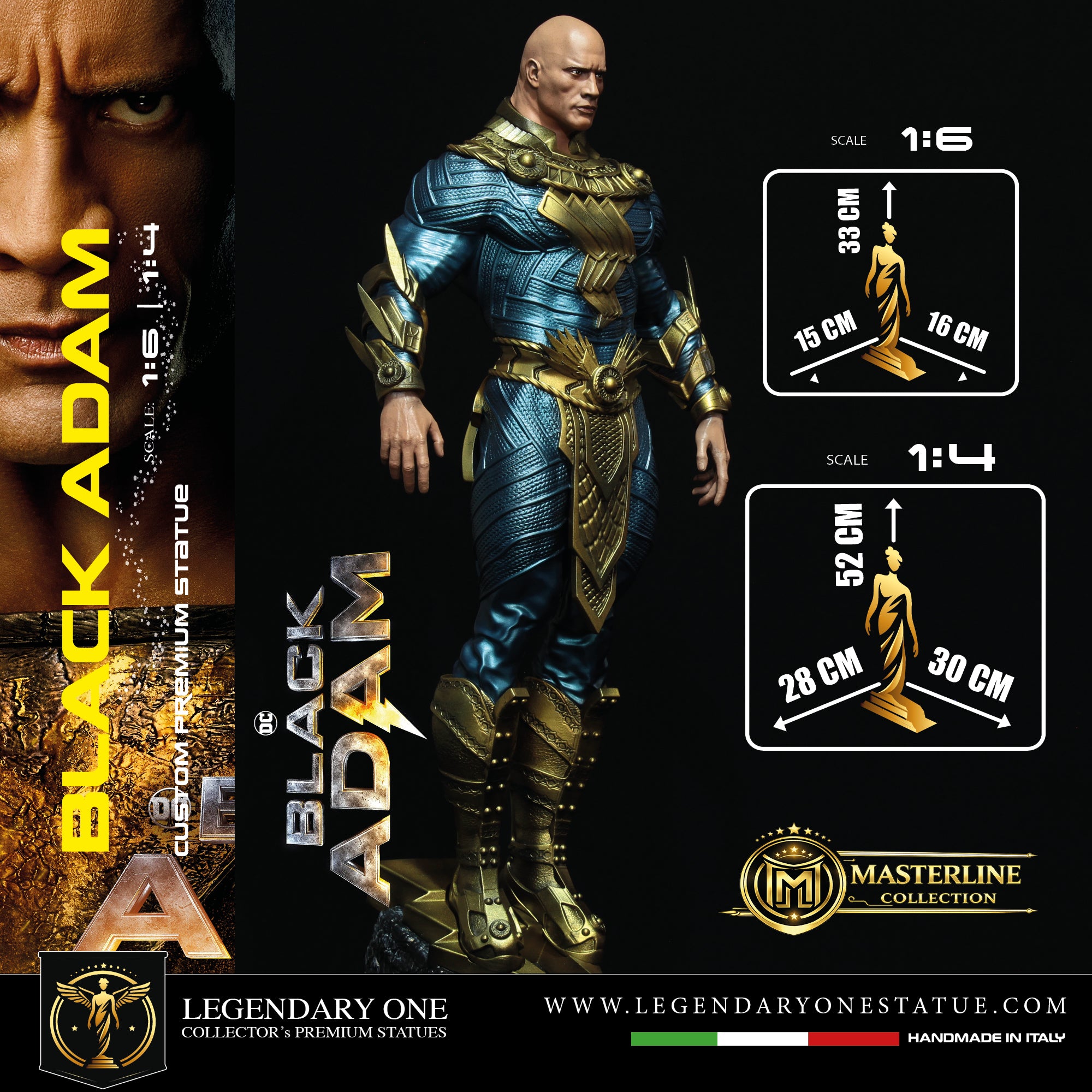 Black Adam Statua da collezione - DC Comics Figure - Dwayne Johnson Real Cinematic Color - scala 1:6