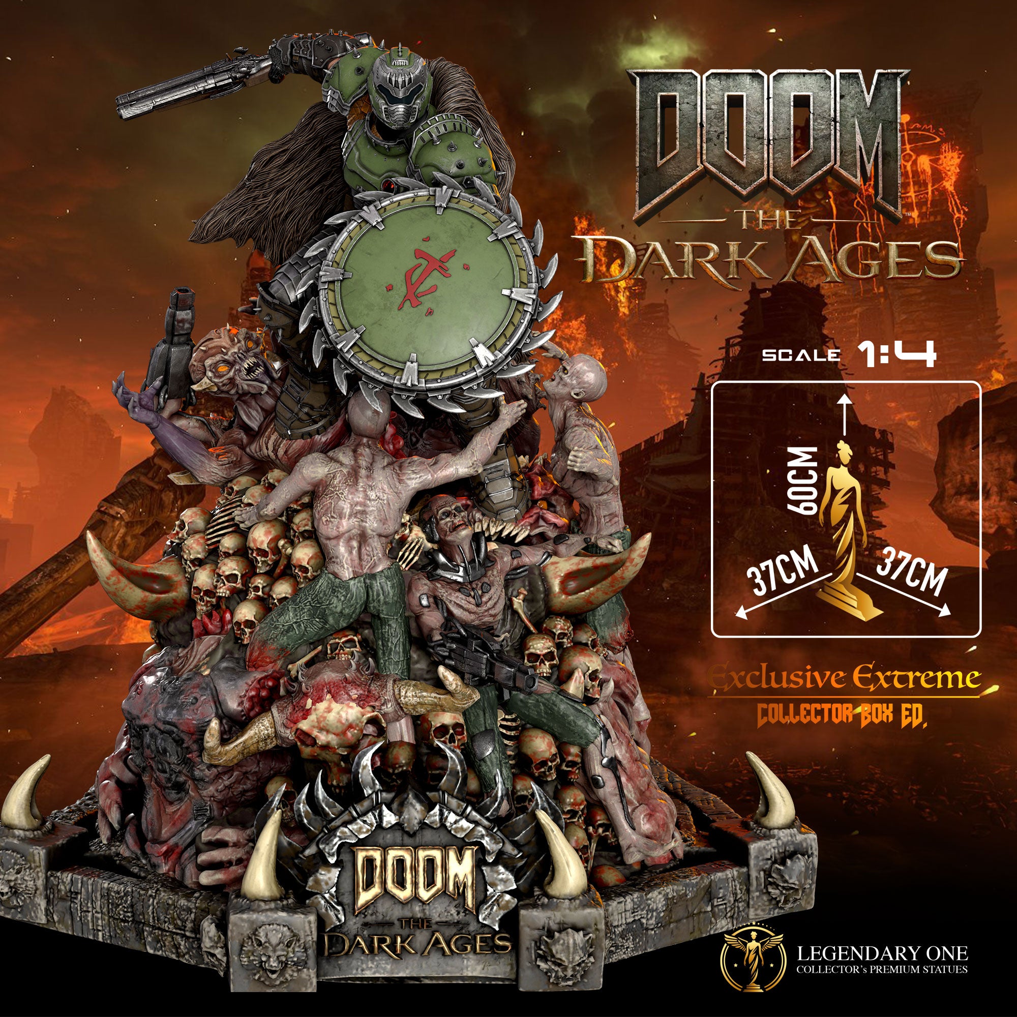 DOOM The Dark Ages Statua da Collezione 1/4 - Limited Edition 20pz - Scudo Rotante - Pre-order Esclusivo!