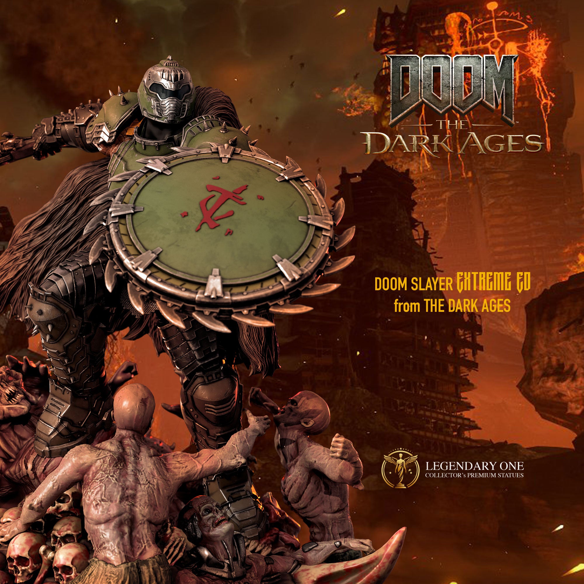 DOOM The Dark Ages Statua da Collezione 1/4 - Limited Edition 20pz - Scudo Rotante - Pre-order Esclusivo!