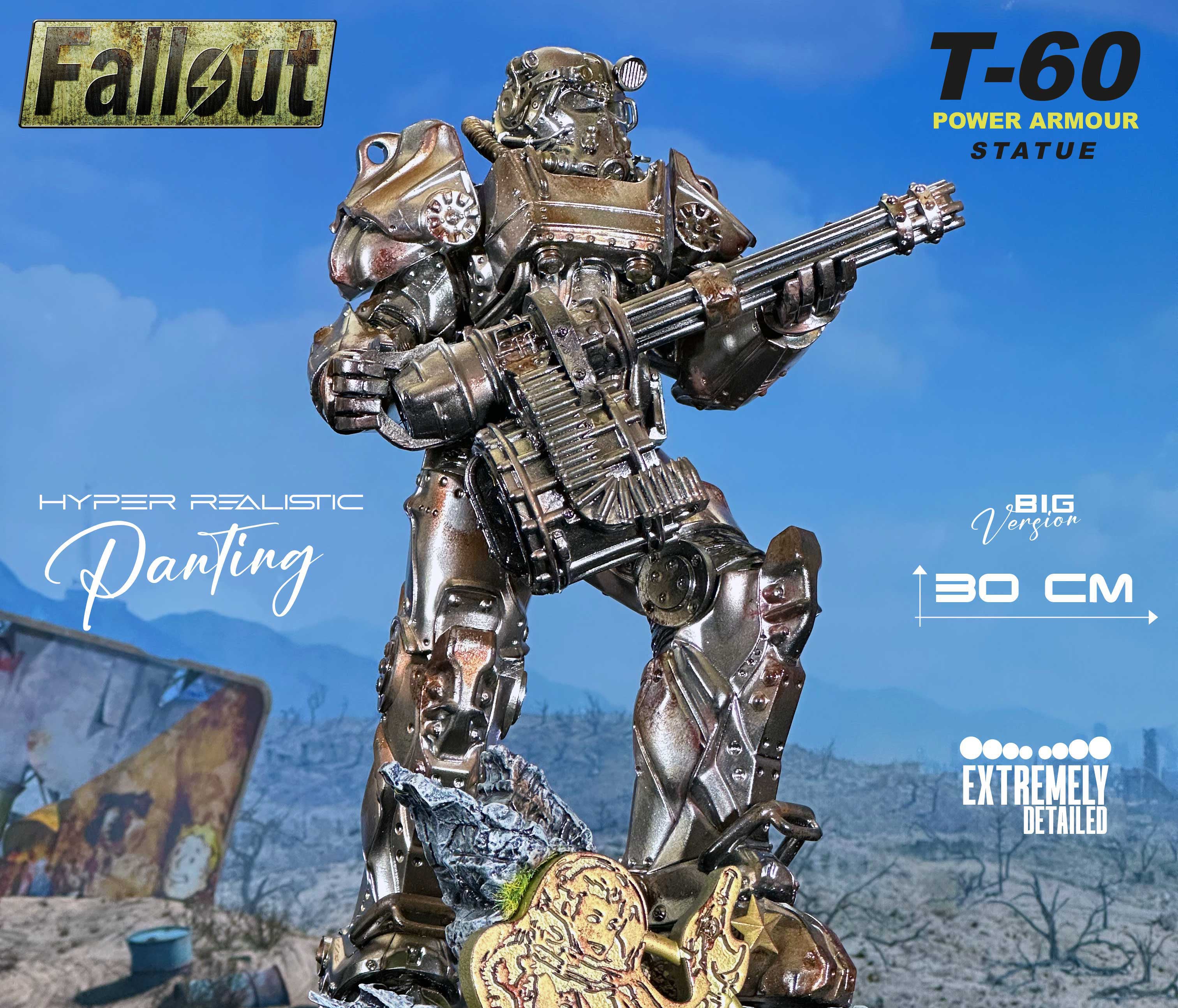 T-60 armatura atomica Statua da collezione - Fallout 4 Figure - Real Game Color - scala 1:6