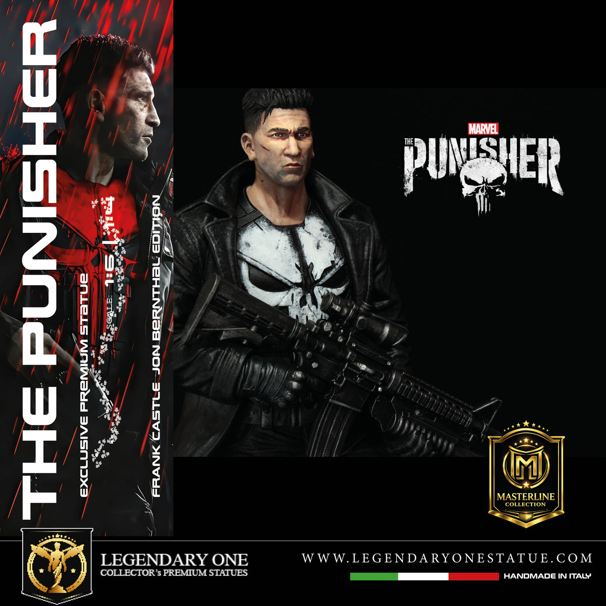 The Punisher Statue – Frank Castle (Jon Bernthal Ed.) Masterline Collection - Real Cinema Color | Scale 1:4 & 1:6