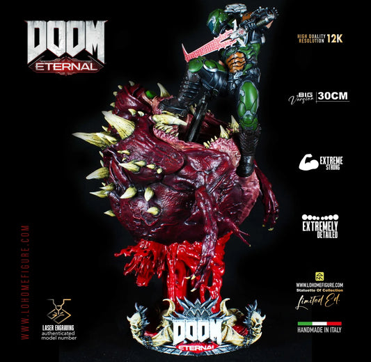 Doom Diorama, Doom Eternal Statua da collezione, Magnifica Action Figure di Doom Slayer Devil Hunter Doom Gift High Quality 12K Real Color