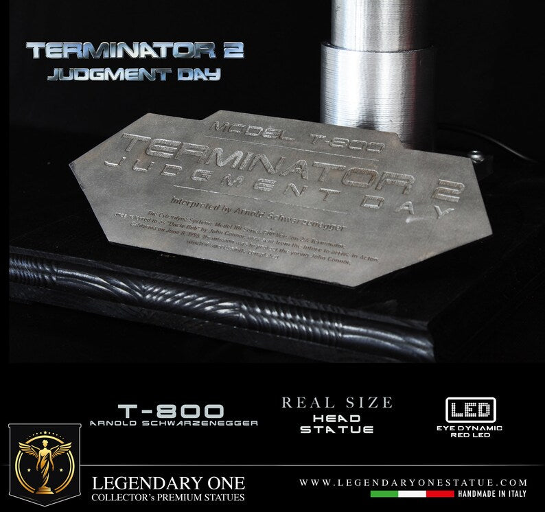 Terminator Statua da collezione - Testa T-800 - Arnold Schwarzenegger Figure Real Cinematic Color - scala 1:1