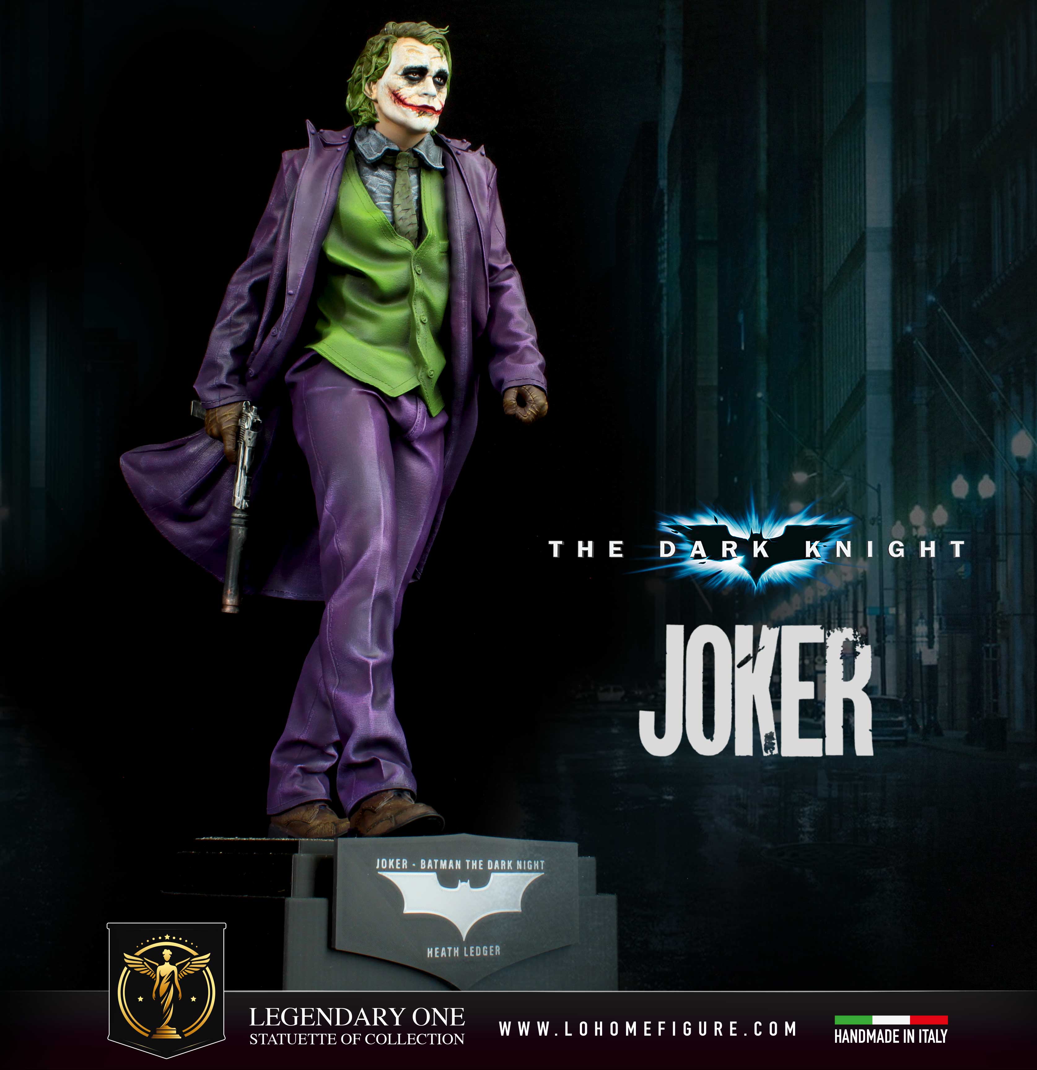 Joker Statua da Collezione – Batman Figure The Dark Knight - Heath Ledger Real Cinematic Color - scala 1:4