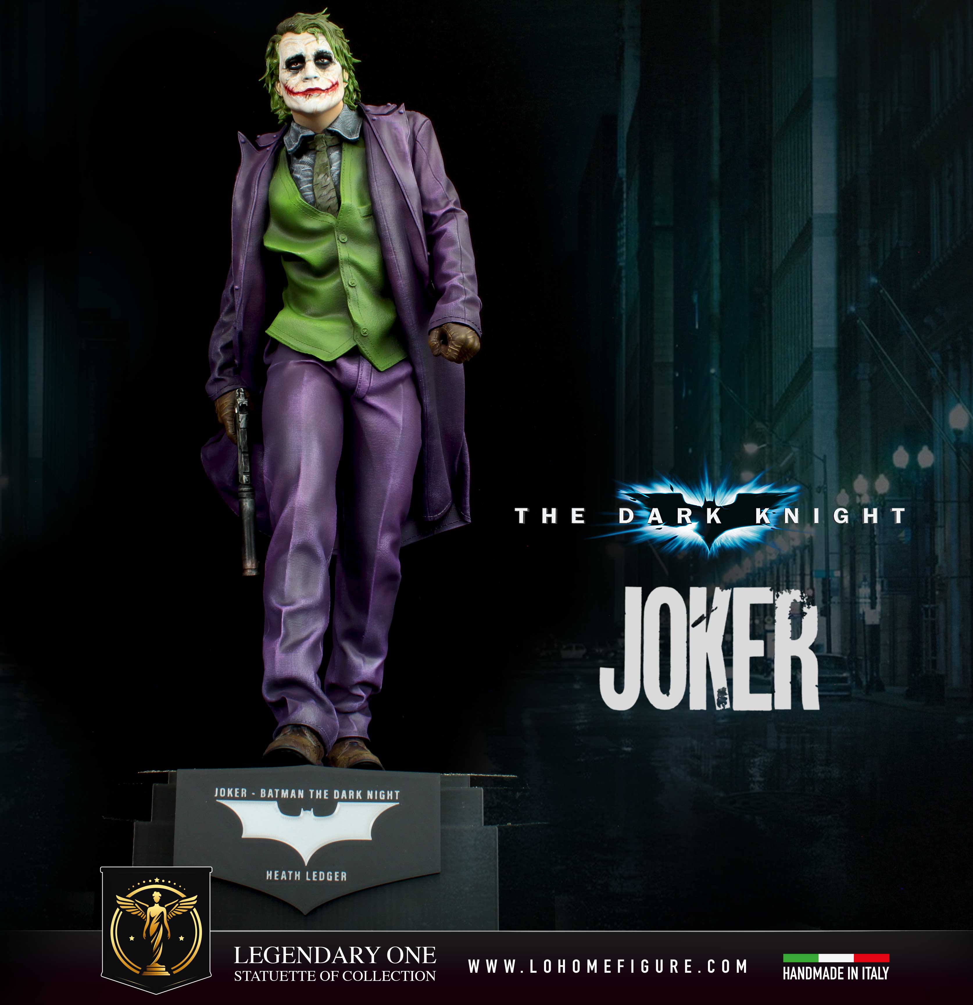 Joker Statua da Collezione – Batman Figure The Dark Knight - Heath Ledger Real Cinematic Color - scala 1:4
