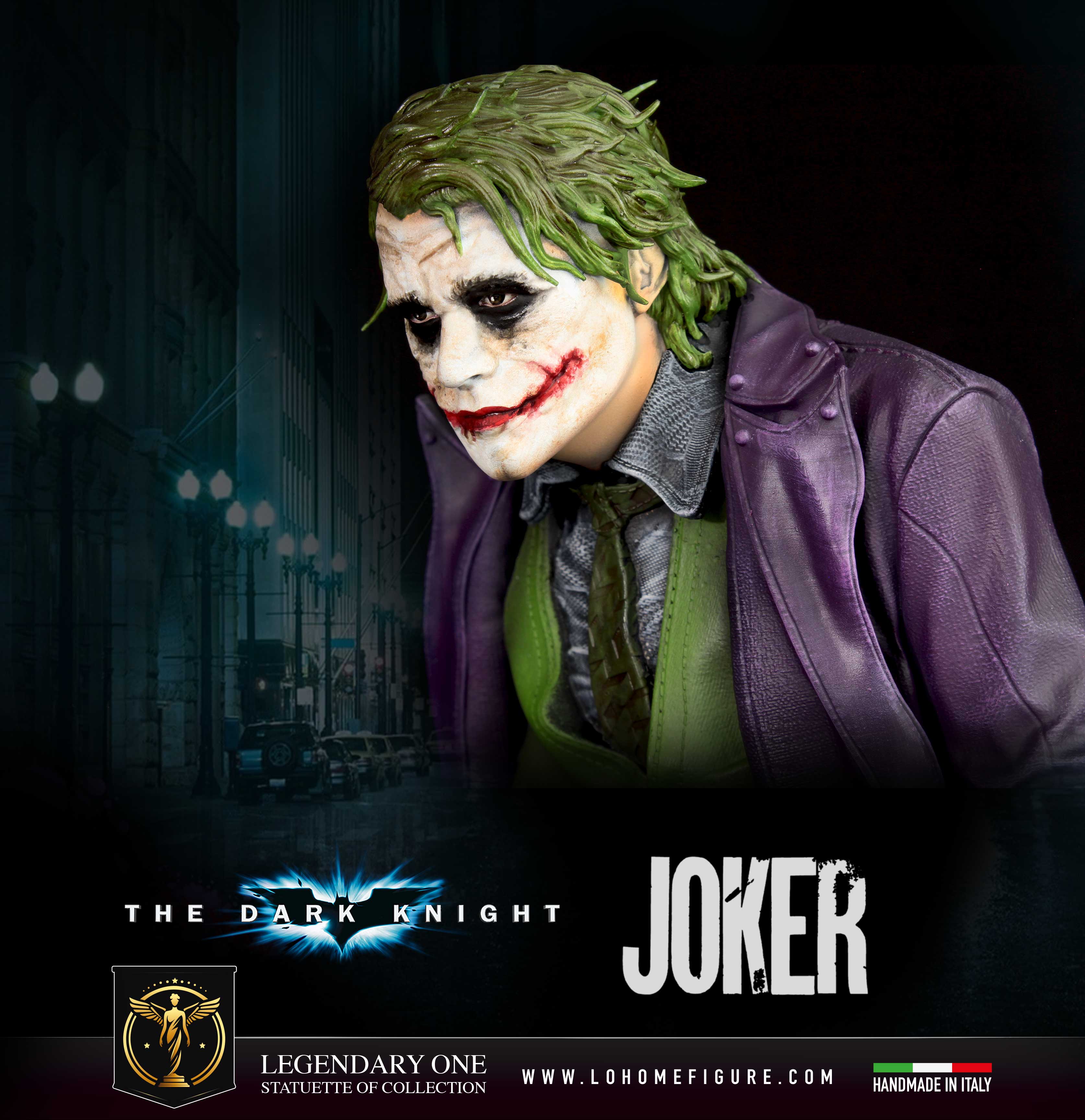 Joker Statua da Collezione – Batman Figure The Dark Knight - Heath Ledger Real Cinematic Color - scala 1:4