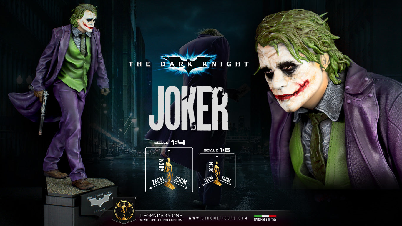 Joker Statua da Collezione – Batman Figure The Dark Knight - Heath Ledger Real Cinematic Color - scala 1:4