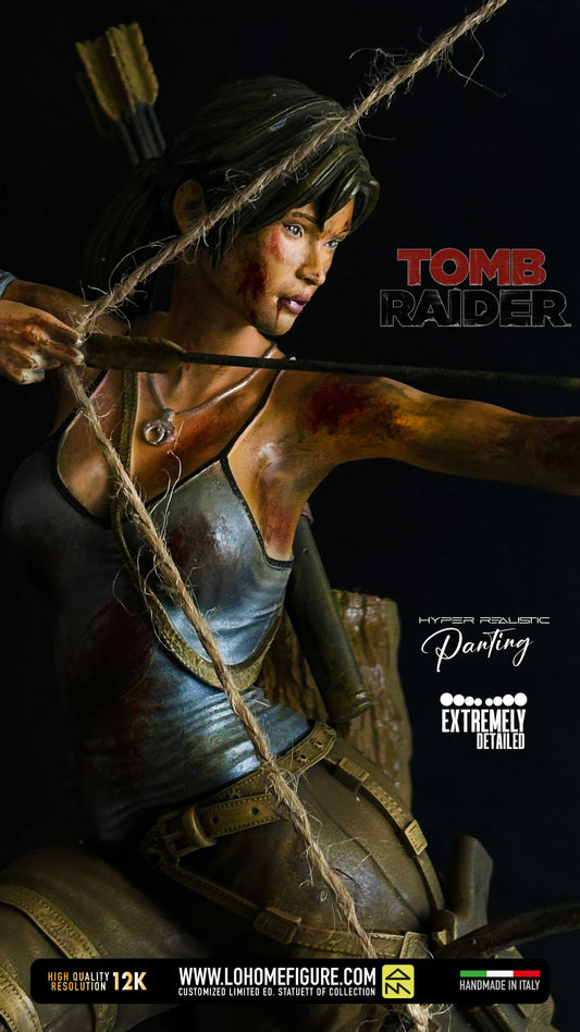 Lara Croft Figure Tomb Raider Statua da collezione Real Cinema Version con dettagli High Quality 12K Custom Limited Edition Made in Italy