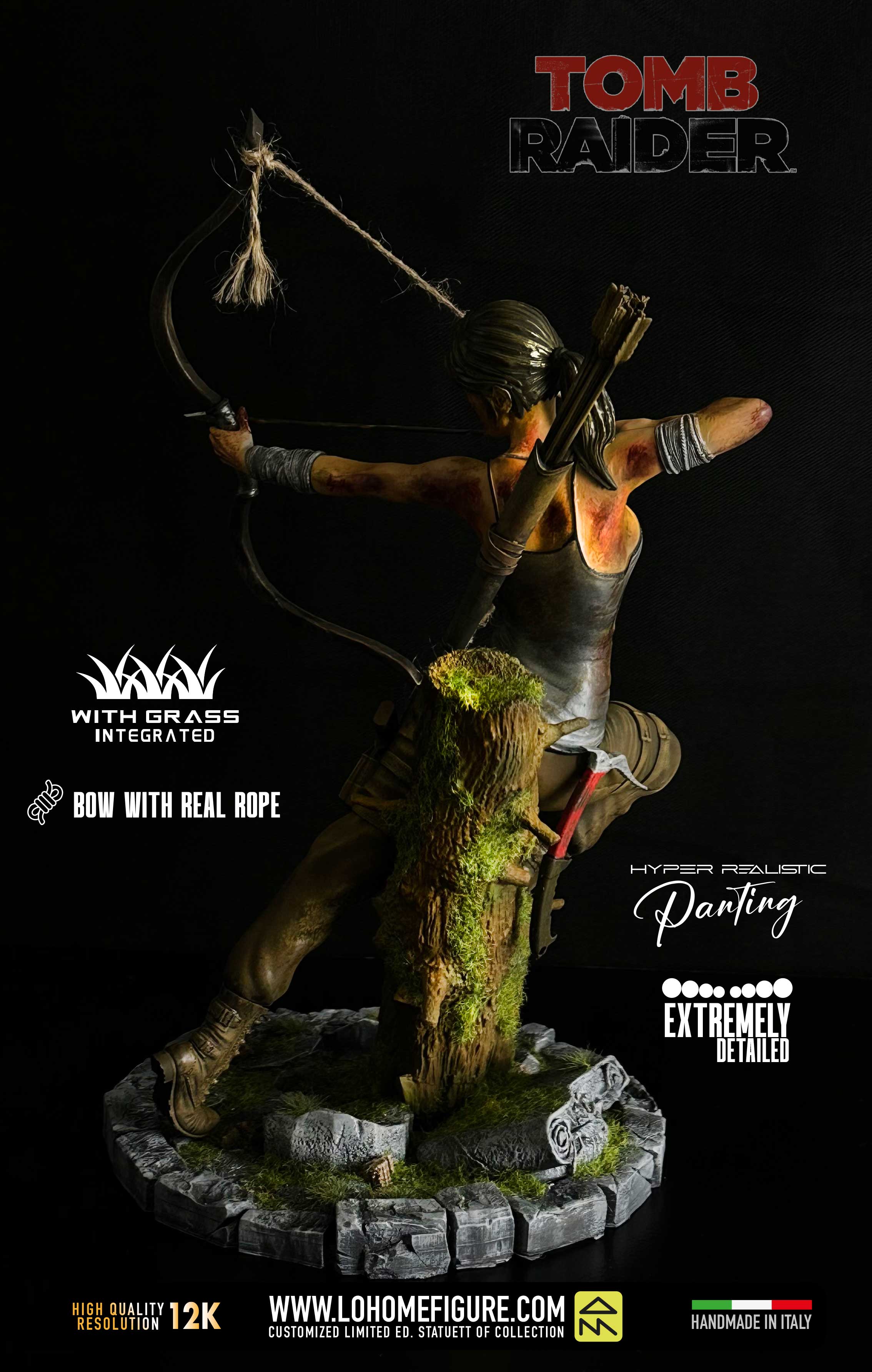 Lara Croft Statua da Collezione - Tomb Rider Figure esclusiva - Real Game Color - scala 1:4