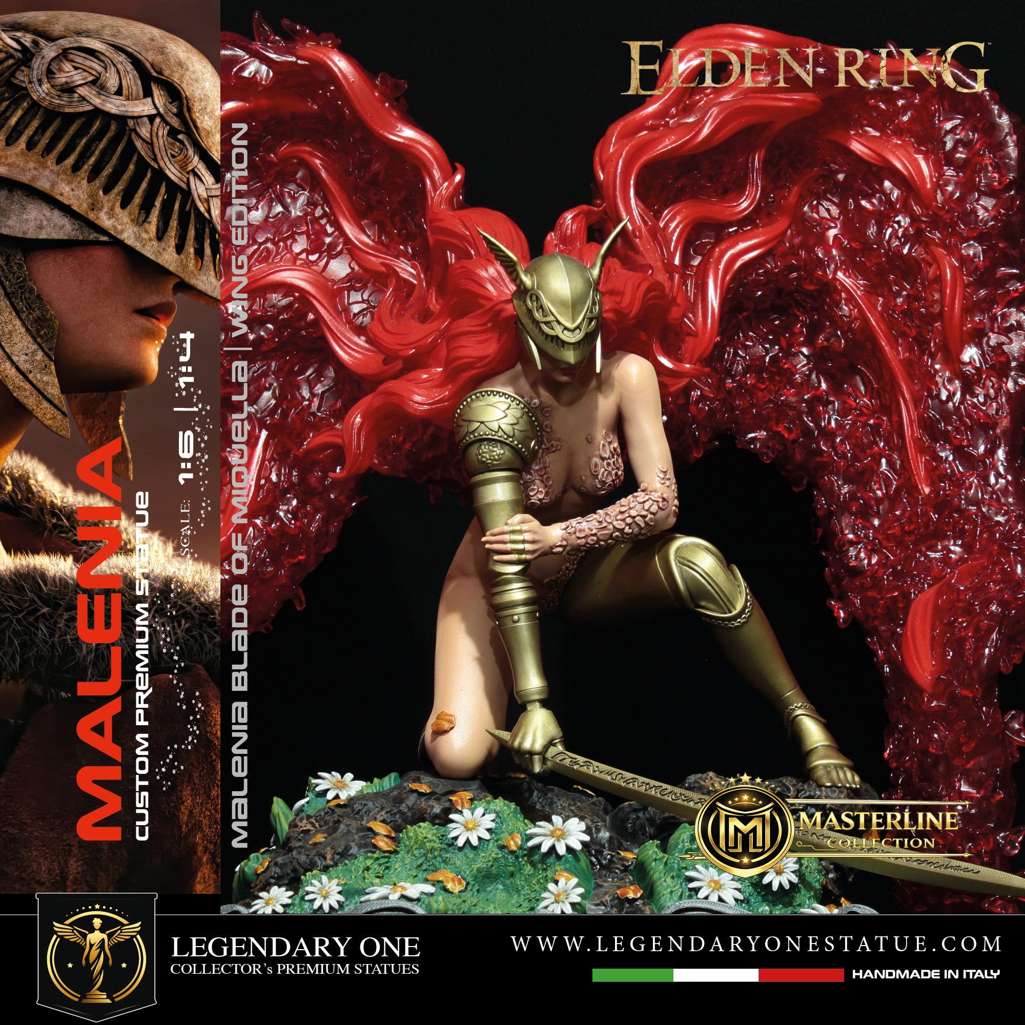 Malenia Crystal Red Wings Statua da Collezione - Elden Ring Figure - Blade of Miquella Real Game Color - scala 1:6