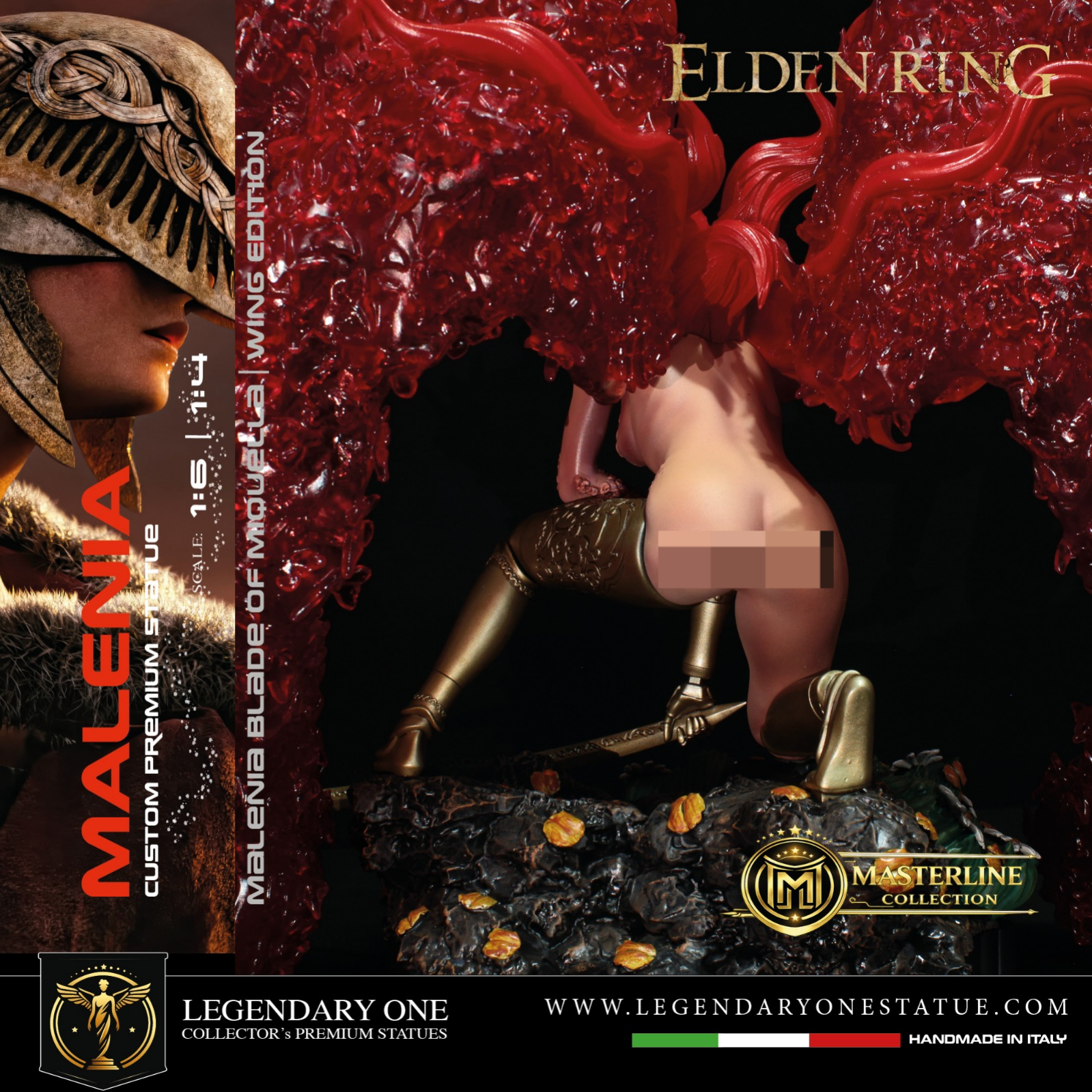 Malenia Crystal Red Wings Statua da Collezione - Elden Ring Figure - Blade of Miquella Real Game Color - scala 1:6
