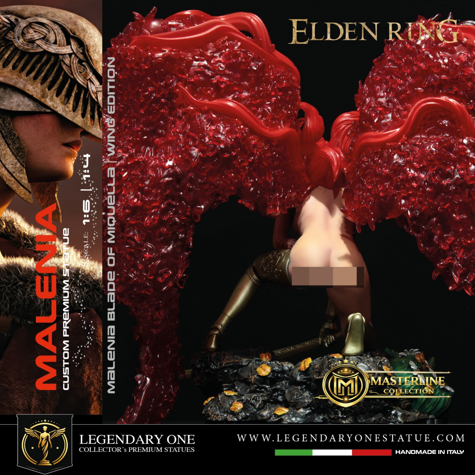 Malenia Crystal Red Wings Statua da Collezione - Elden Ring Figure - Blade of Miquella Real Game Color - scala 1:6