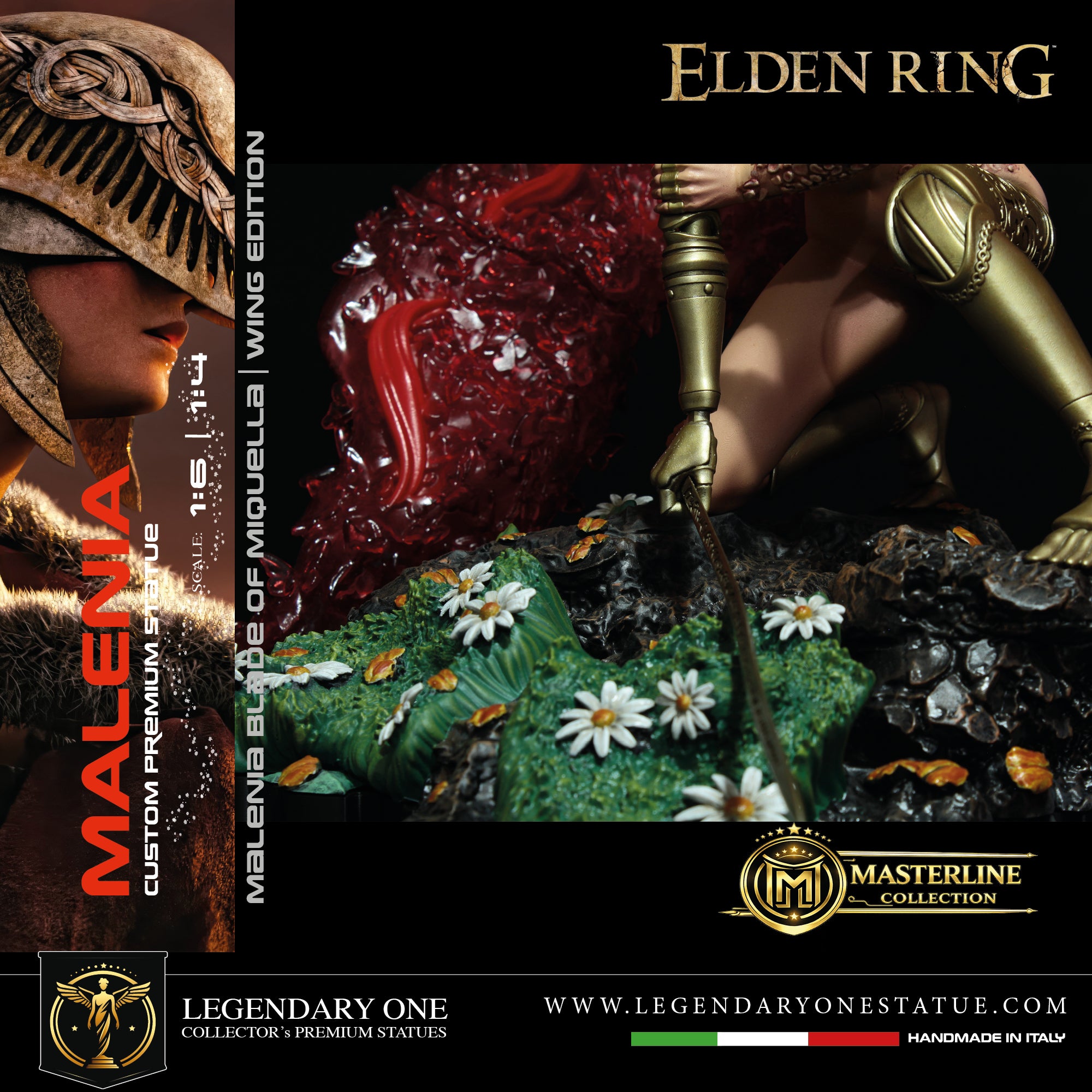 Malenia Crystal Red Wings Statua da Collezione - Elden Ring Figure - Blade of Miquella Real Game Color - scala 1:6