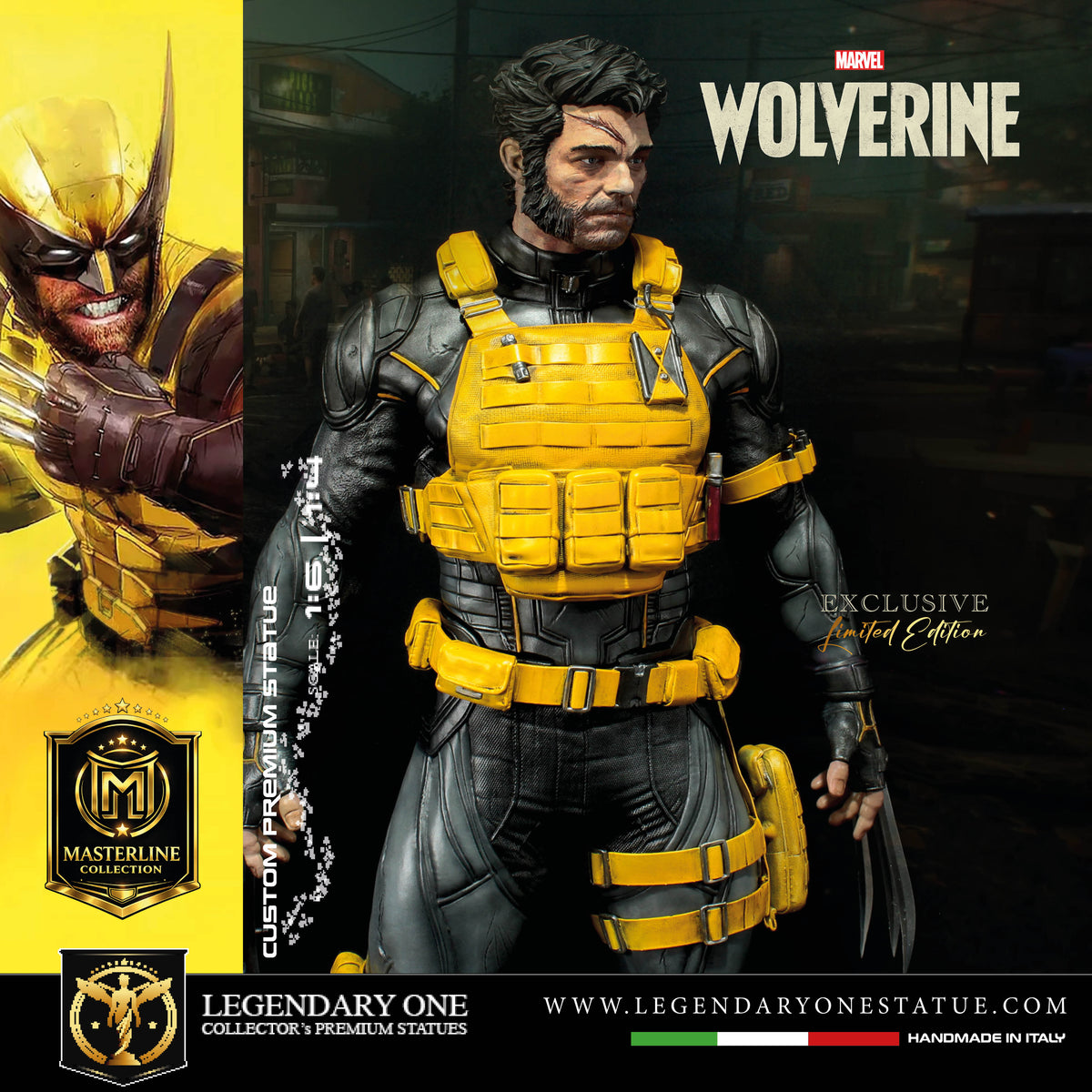 Marvel Wolverine Statua da collezione Esclusiva | Team X Tactical Suit Ed. Masterline Collection - Real Game Color | Scale 1:4 & 1:6