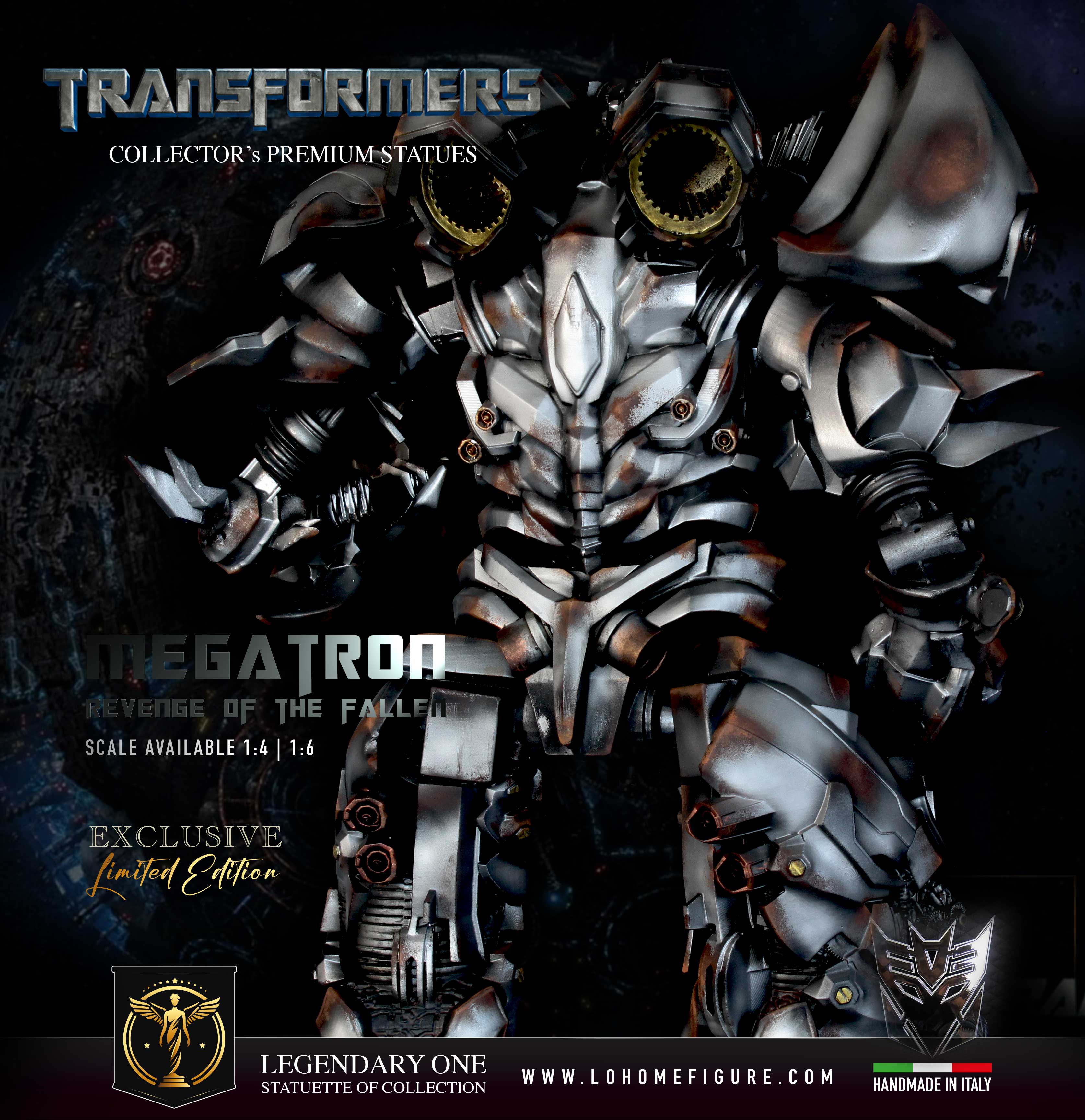 Megatron Collectible Statue - Transformers Revenge of the Fallen – Real Movie Color – Transformers Figure Statue da Collezione - Scala 1:4 / 1:6
