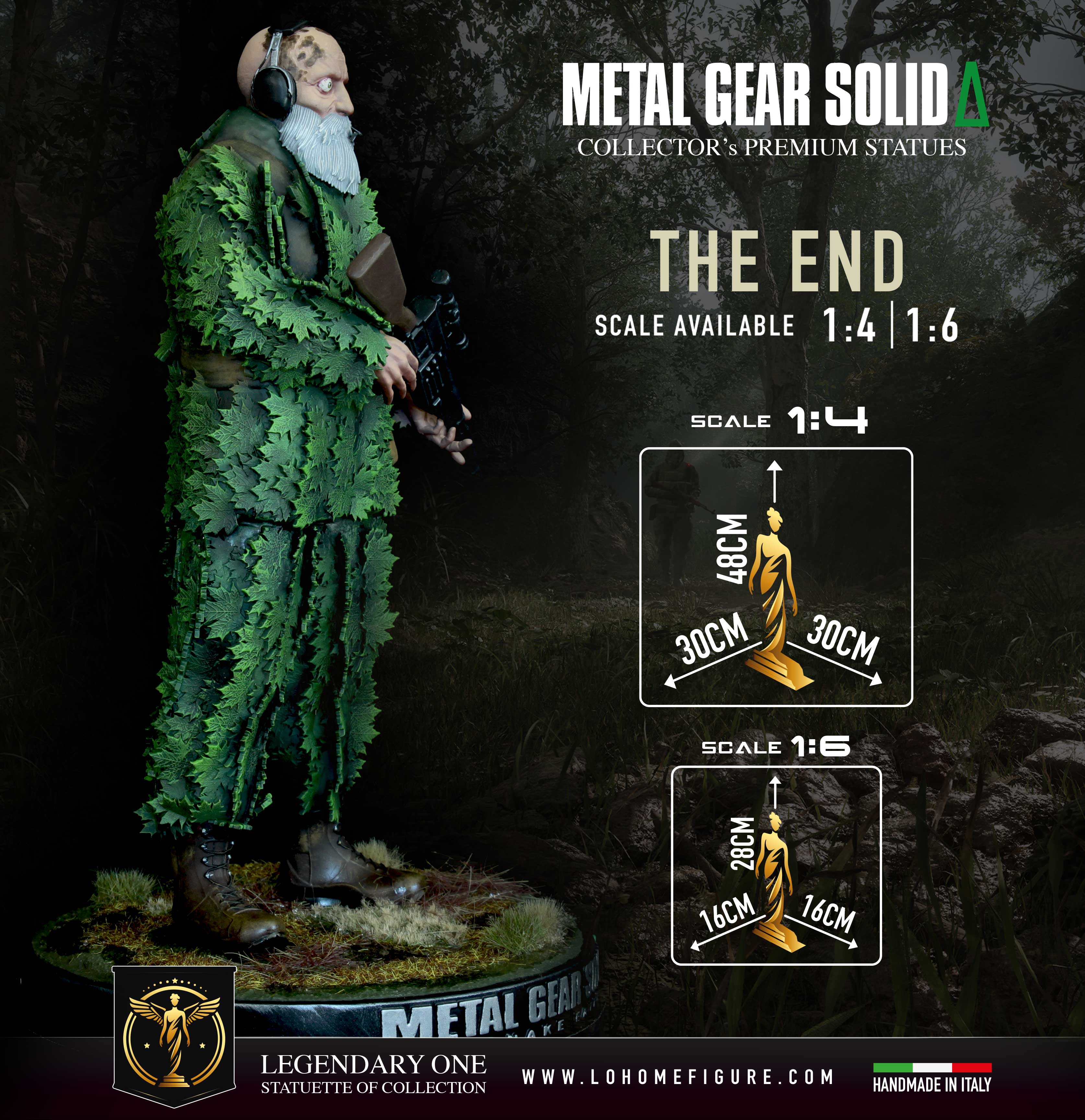 Metal Gear Solid Delta Figure – The End Statua da Collezione – Real Game Color – Sniper Legend Collector Limited Edition – Scala 1:4 / 1:6