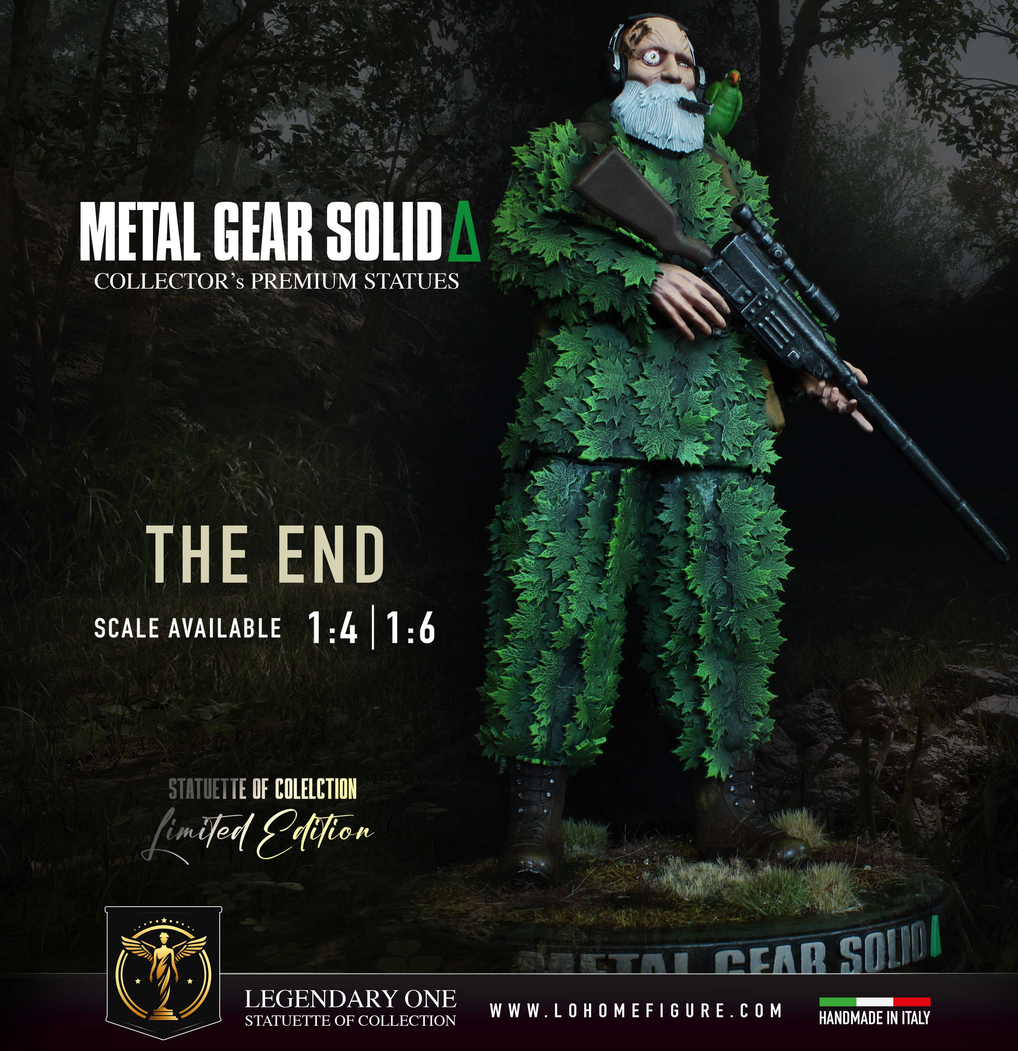 Metal Gear Solid Delta Figure – The End Statua da Collezione – Real Game Color – Sniper Legend Collector Limited Edition – Scala 1:4 / 1:6
