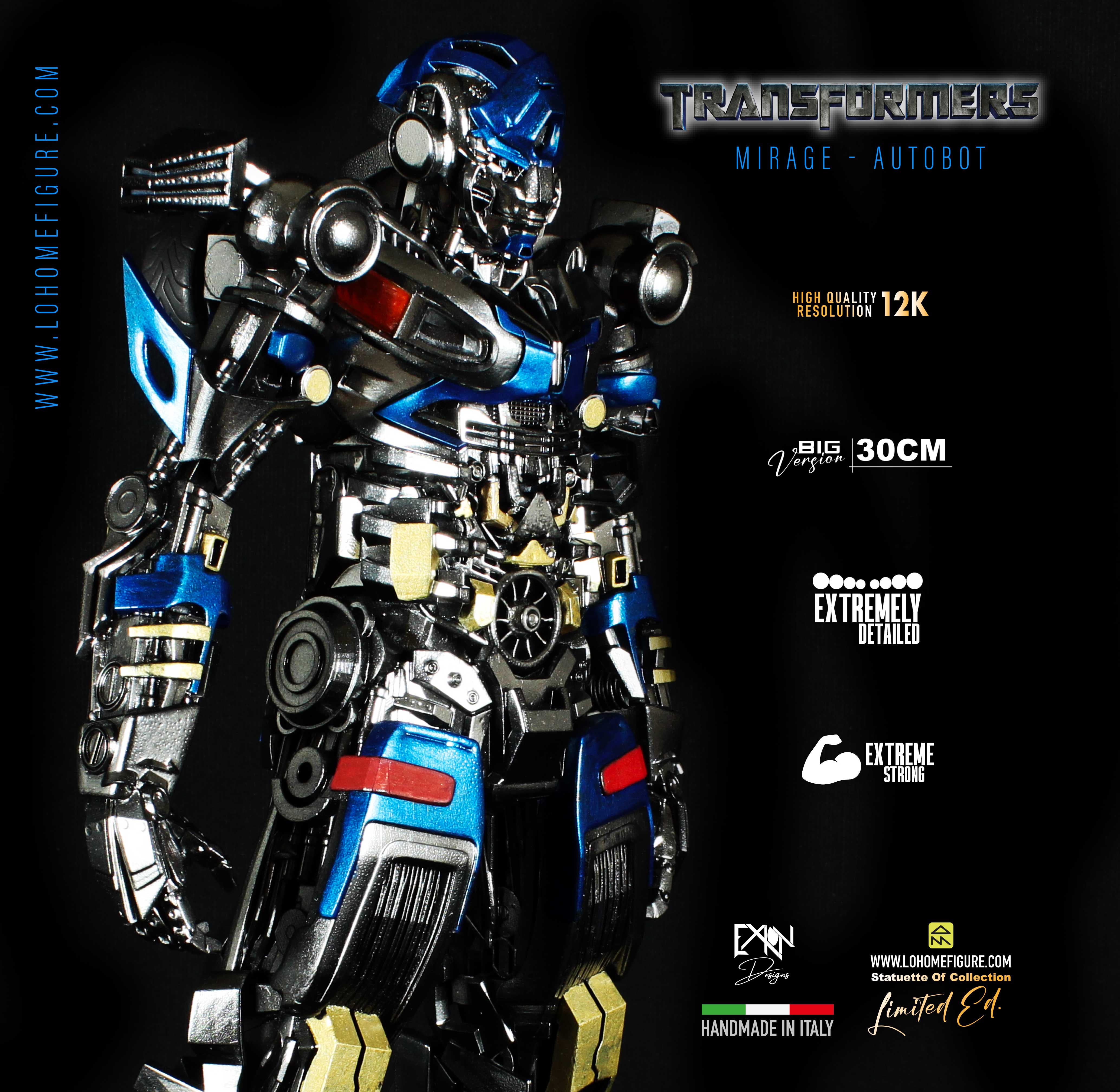 Mirage Statua da collezione - Transformers Figure esclusiva Real Cinematic Color - scala 1:6