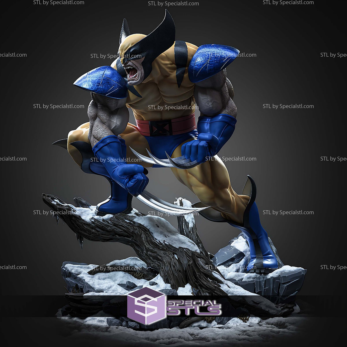 Wolverine Scream Winter X-Men statua da collezione IceBreaker Series vista alternativa