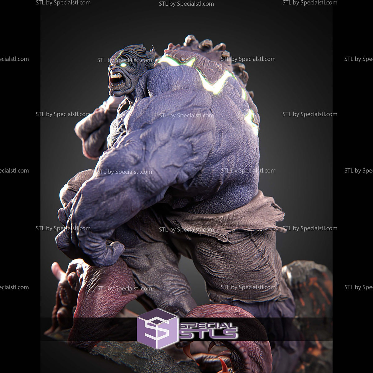 Infernal Hulk Marvel dettaglio statua da collezione 3