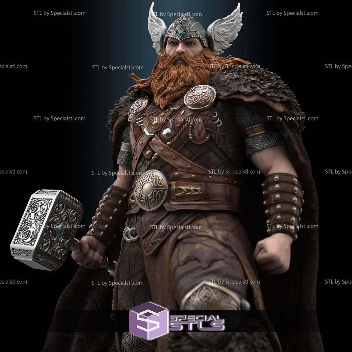Viking Thor New Version Marvel dettaglio statua da collezione 3