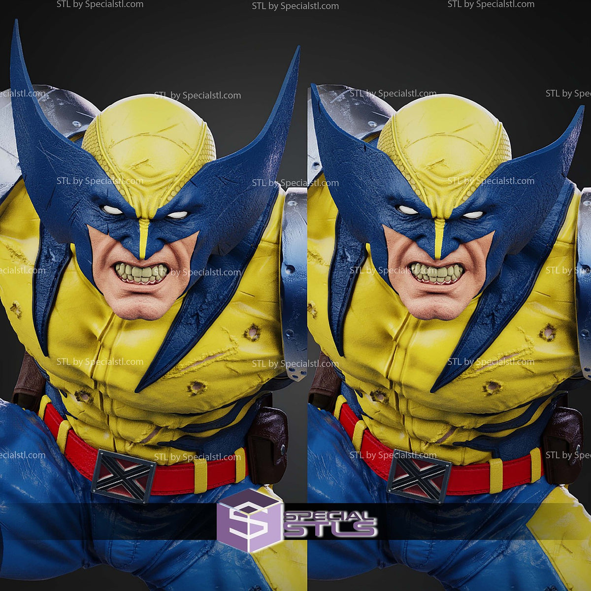 Wolverine Rage Yellow Suit V1 X-Men statua da collezione IceBreaker Series vista alternativa