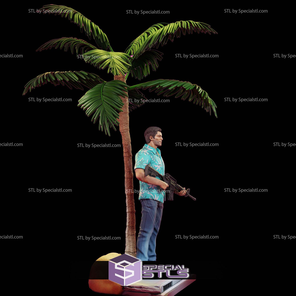 Tommy Vercetti GTA Vice City statua da collezione IceBreaker Series vista alternativa