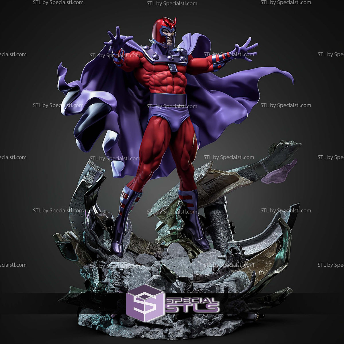 Magneto X-Men statua da collezione IceBreaker Series vista alternativa