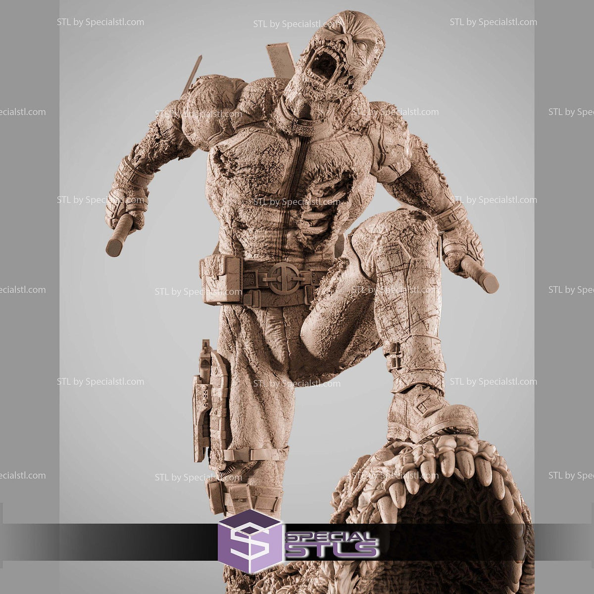 Deadpool Zombie Marvel dettaglio statua da collezione 4